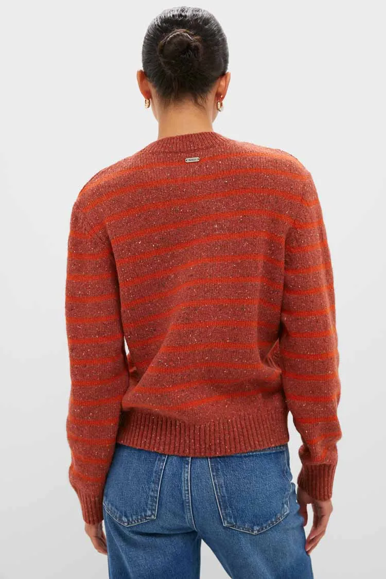 Burnt Orange Stripe Claydon Knitted Jumper sold by Tuckernuck product image thumbnail 4