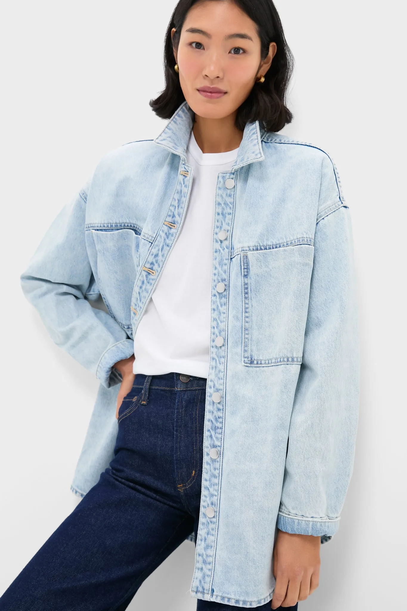 Sky Blue Sheeba Denim Overshirt sold by Tuckernuck product image thumbnail 5