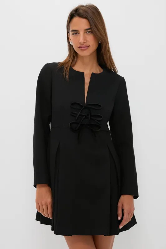 Black Crepe Blair Bow Coat Dress sold by Tuckernuck