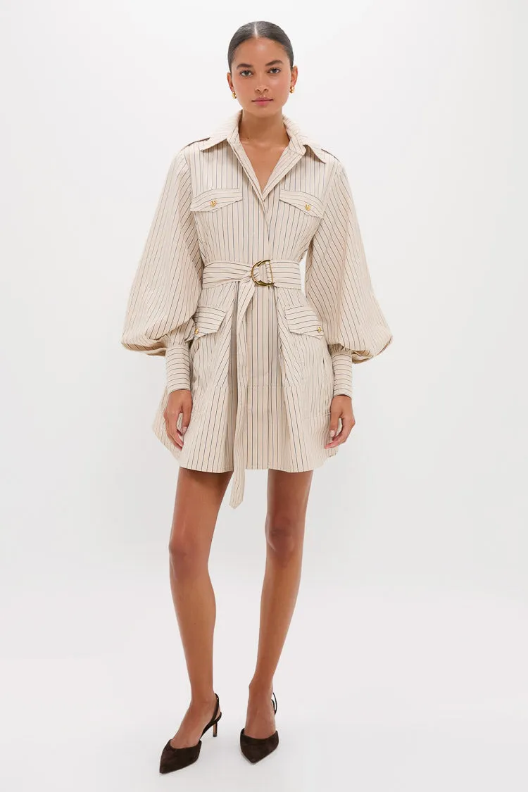 Almond Stripe Memento Utility Mini Dress sold by Tuckernuck product image thumbnail 2
