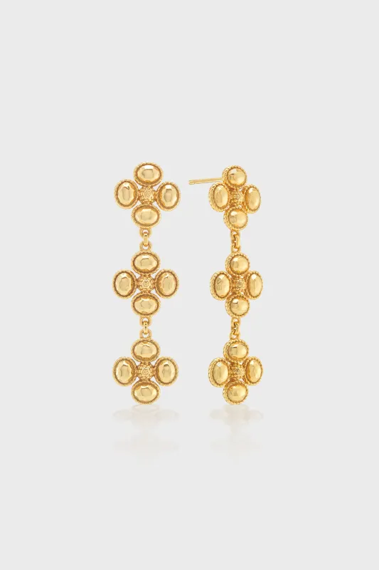Berry Clover Linear Earrings - Gold sold by Tuckernuck