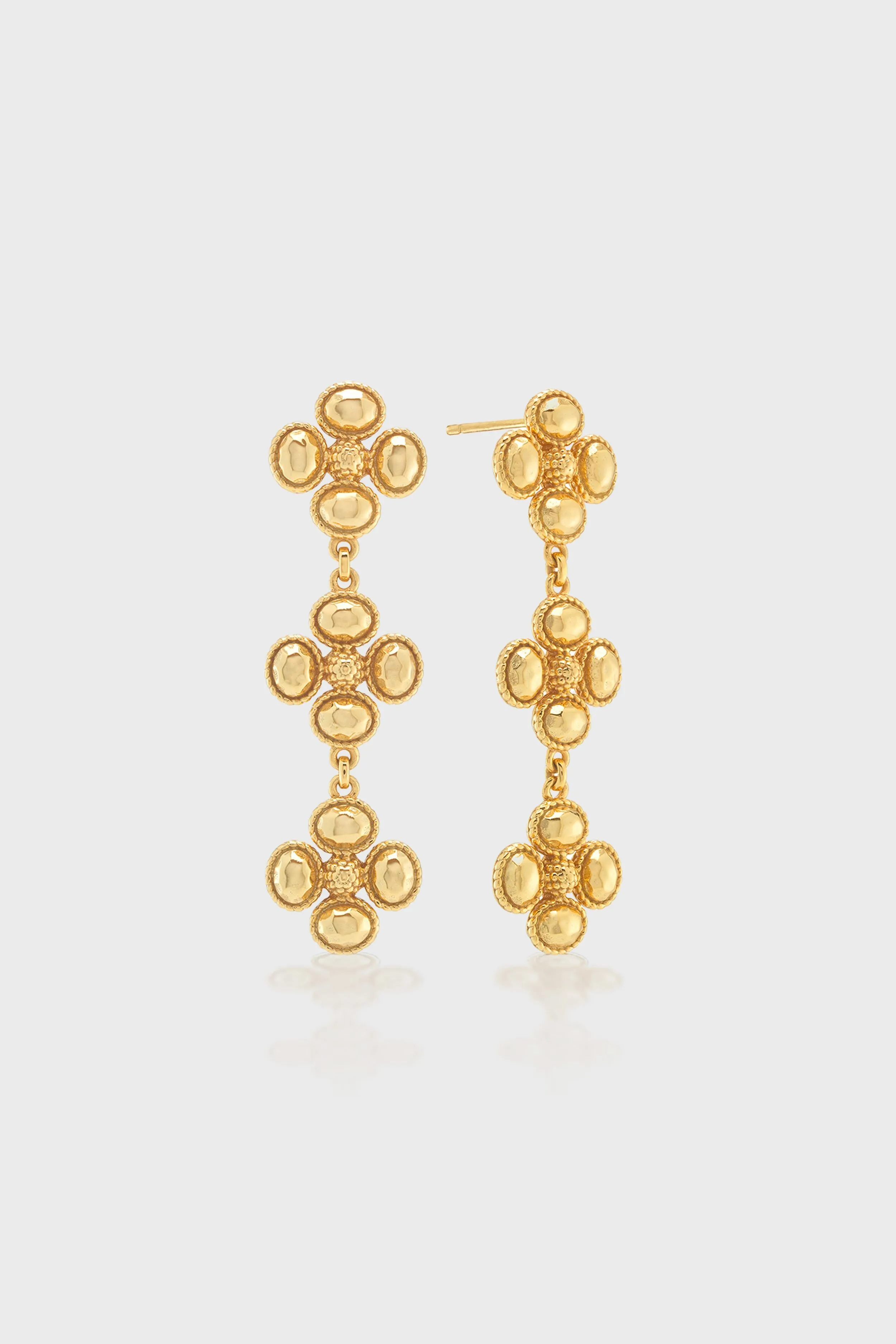 Berry Clover Linear Earrings - Gold sold by Tuckernuck