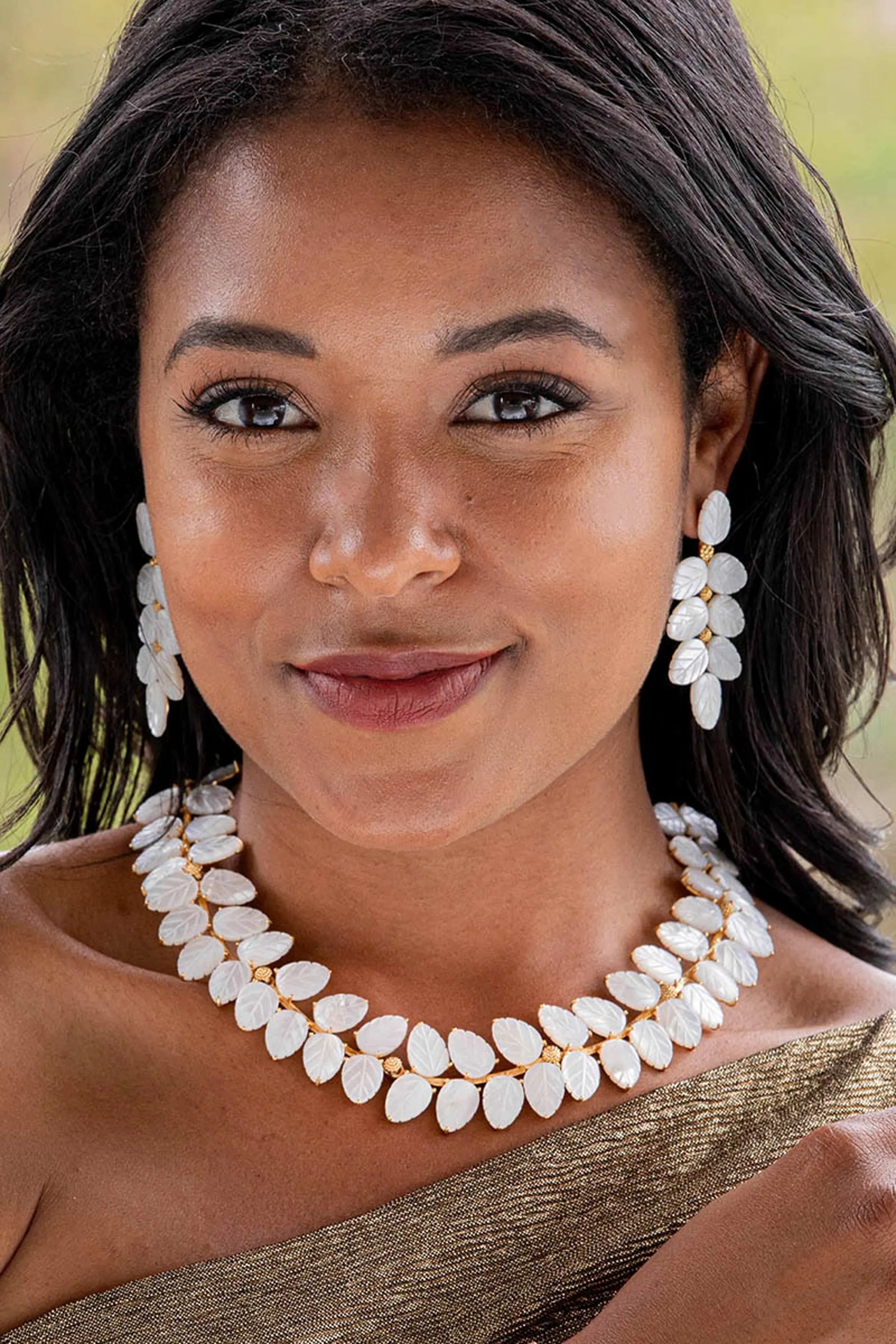 Mermaid Garden Vine Drop Earrings - MOP sold by Tuckernuck product image thumbnail 2