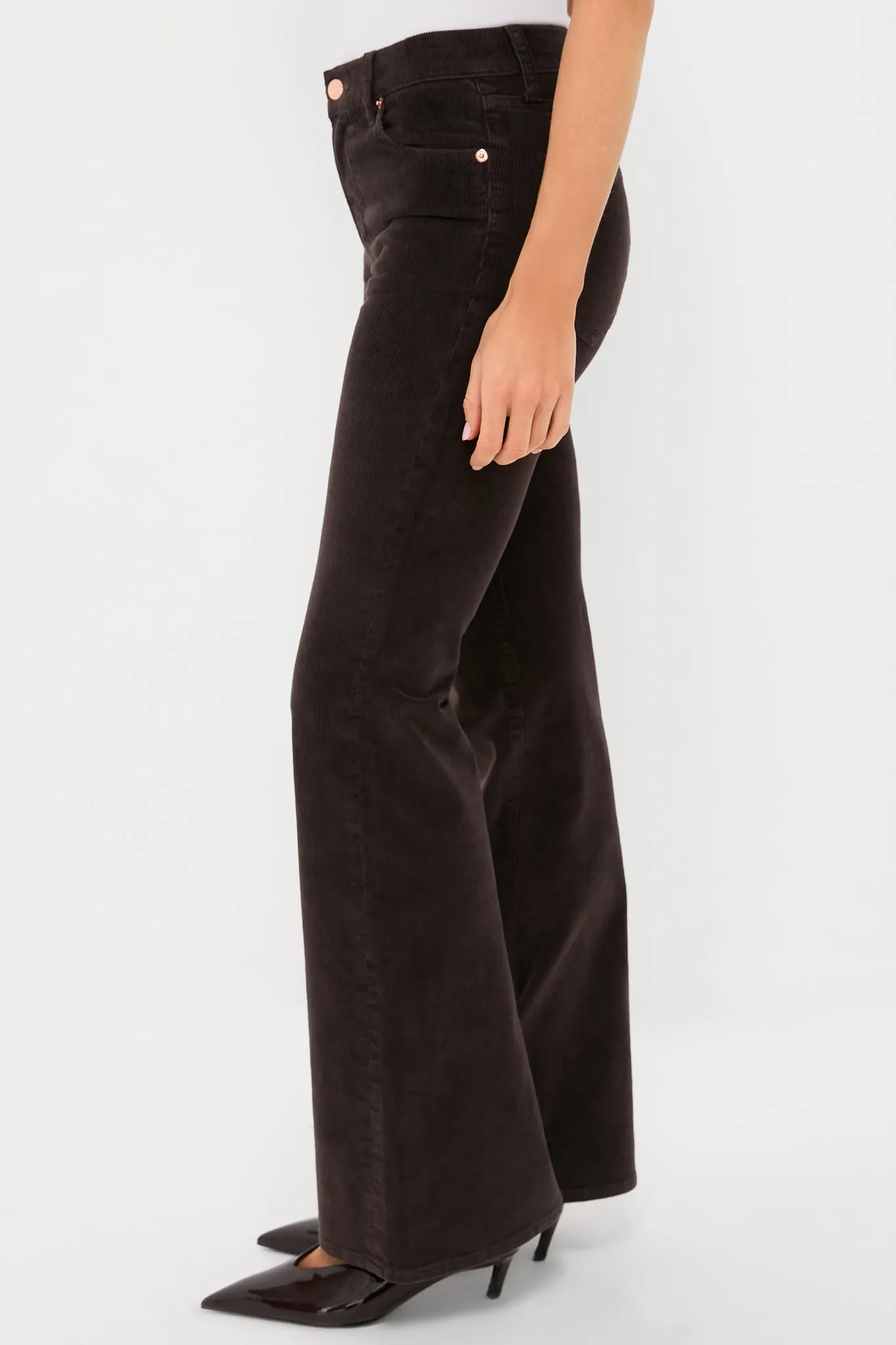 Mocha Kinsley Mid Rise Ultra Flare Cord sold by Tuckernuck product image thumbnail 3