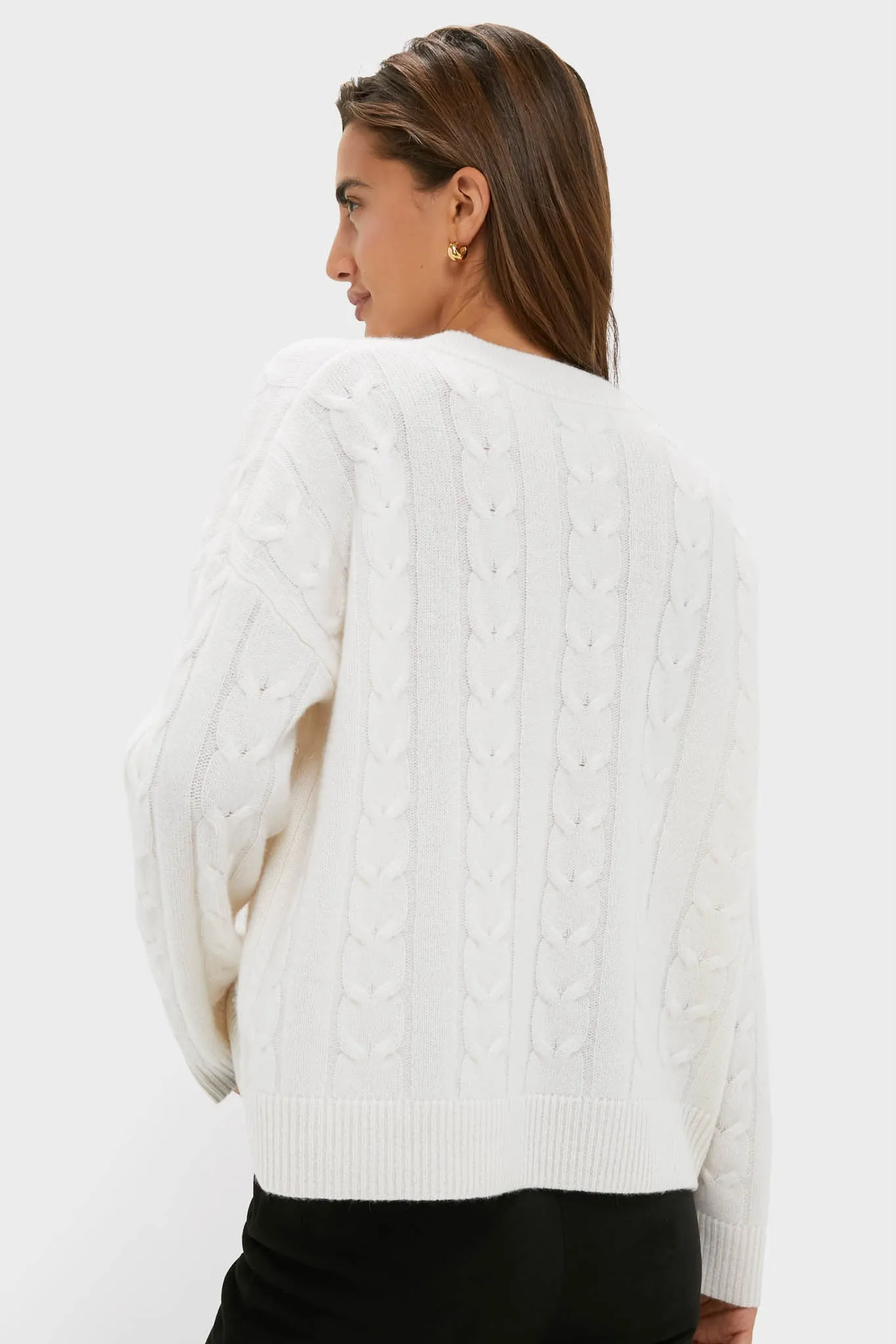 Ivory Cashmere Cable Knit Eloise Sweater sold by Tuckernuck product image thumbnail 4