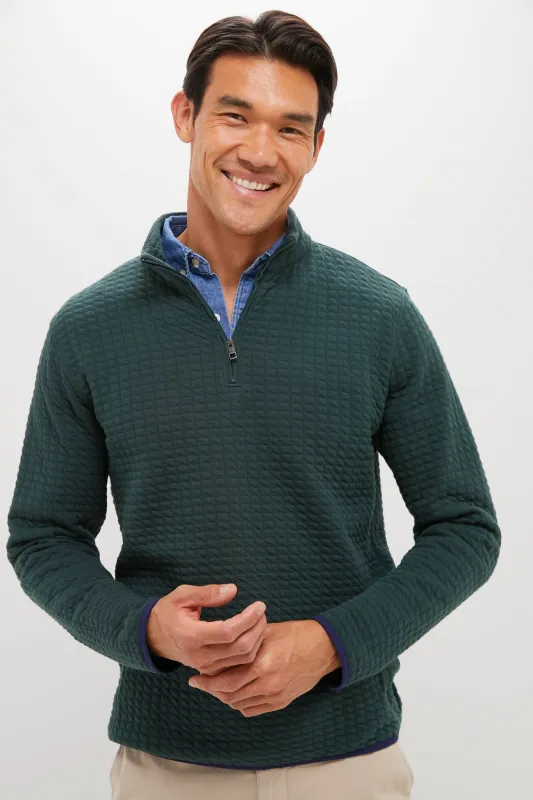 Nordic Pine Quad Quilted Quarter Zip sold by Tuckernuck