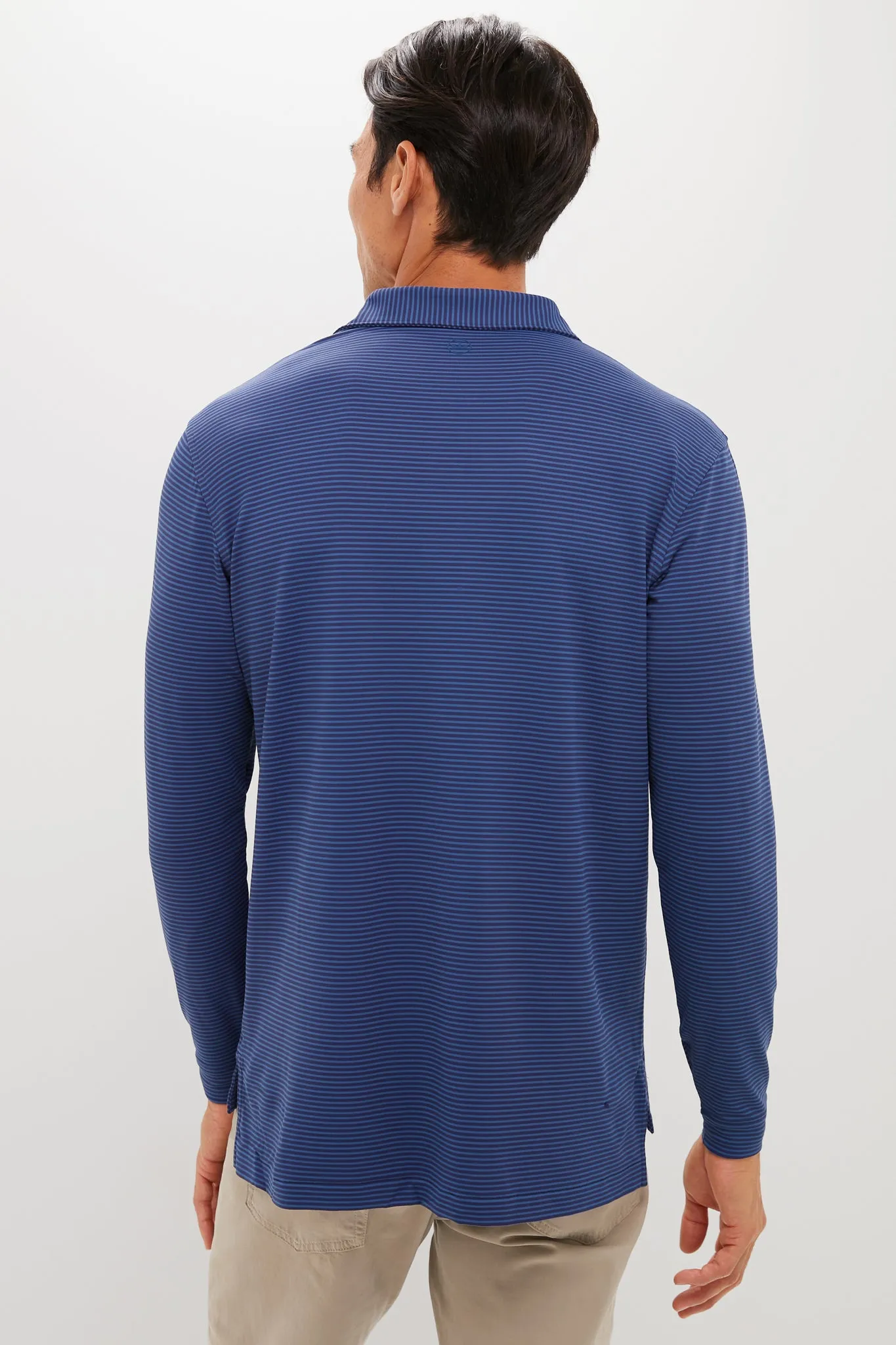 Navy Lyons Performance Jersey Long Sleeve Polo sold by Tuckernuck product image thumbnail 3
