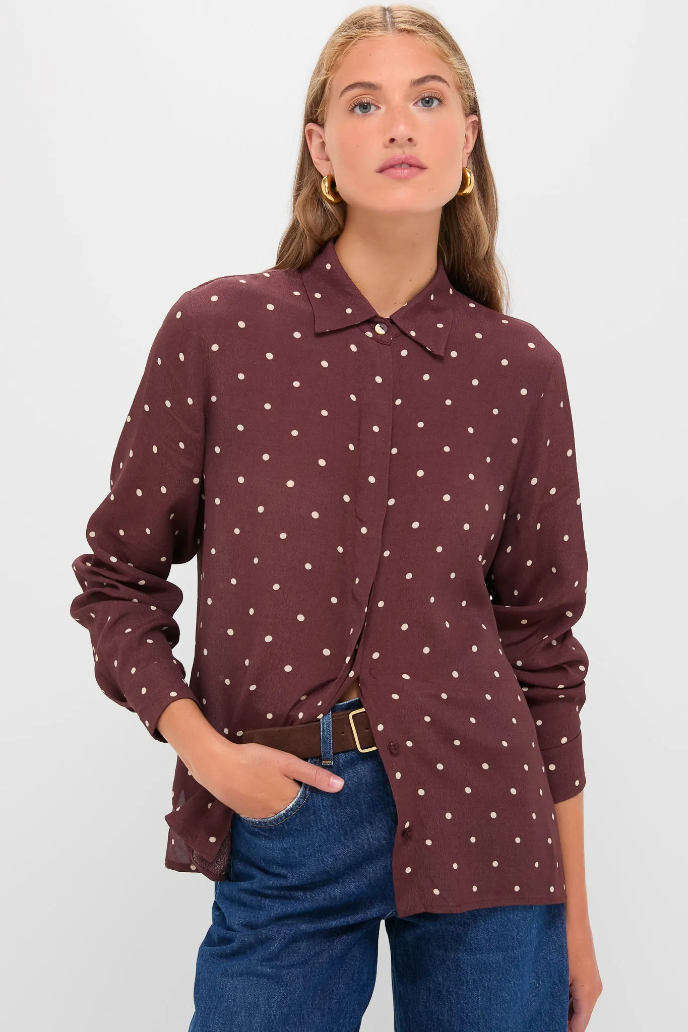 Night Print Crepe Shirt sold by Tuckernuck