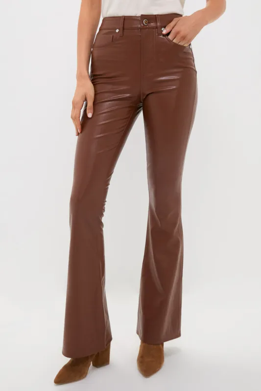 Mahogany Faux Leather Beverly High Rise Skinny Flare sold by Tuckernuck