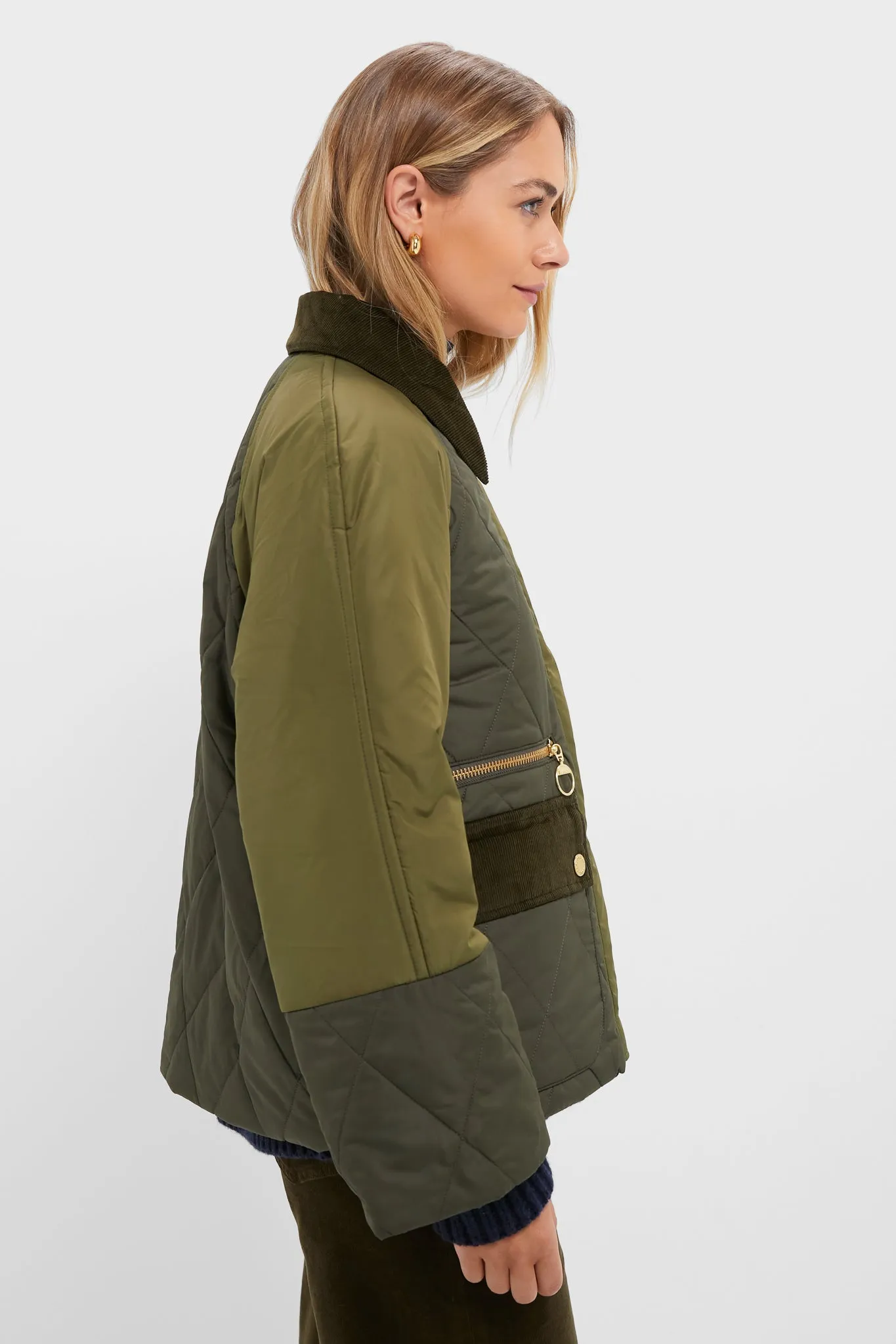 Olive and Dark Moss Martha Quilted Jacket sold by Tuckernuck product image thumbnail 3