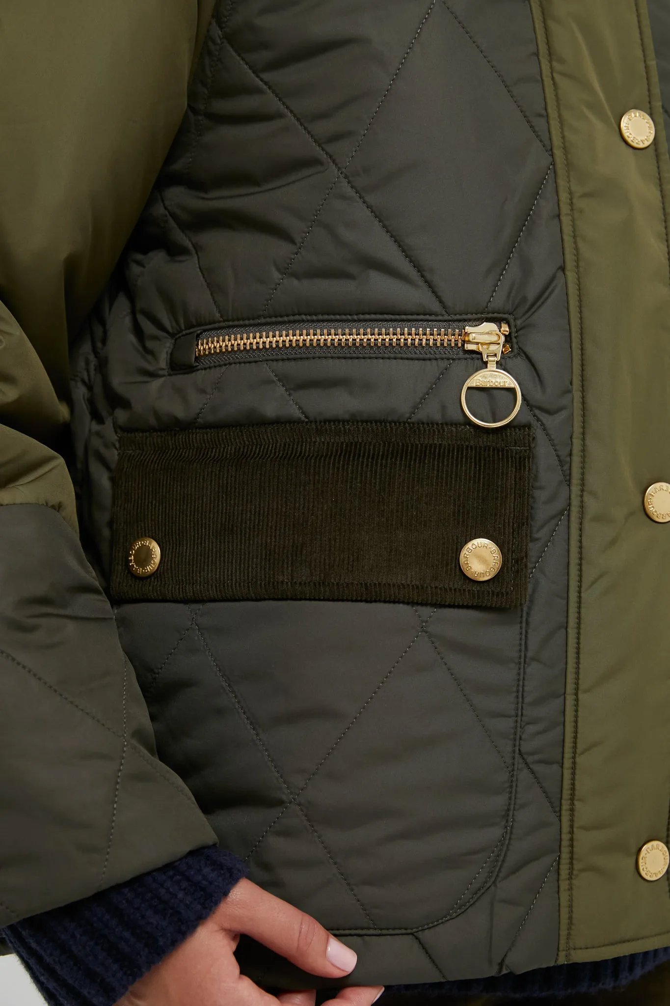 Olive and Dark Moss Martha Quilted Jacket sold by Tuckernuck product image thumbnail 5