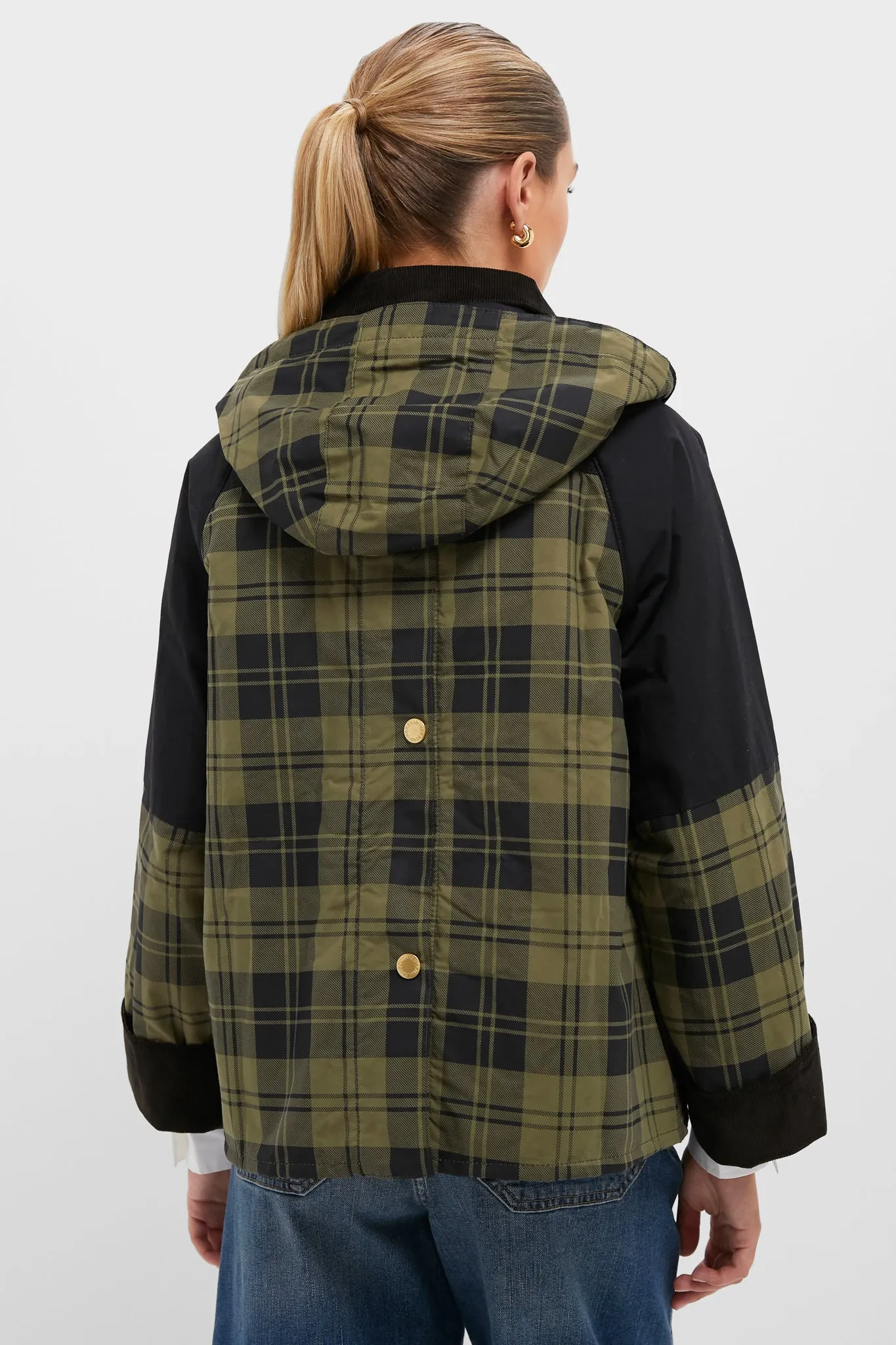 Olive and Black Check Elaine Showerproof Jacket sold by Tuckernuck product image thumbnail 4