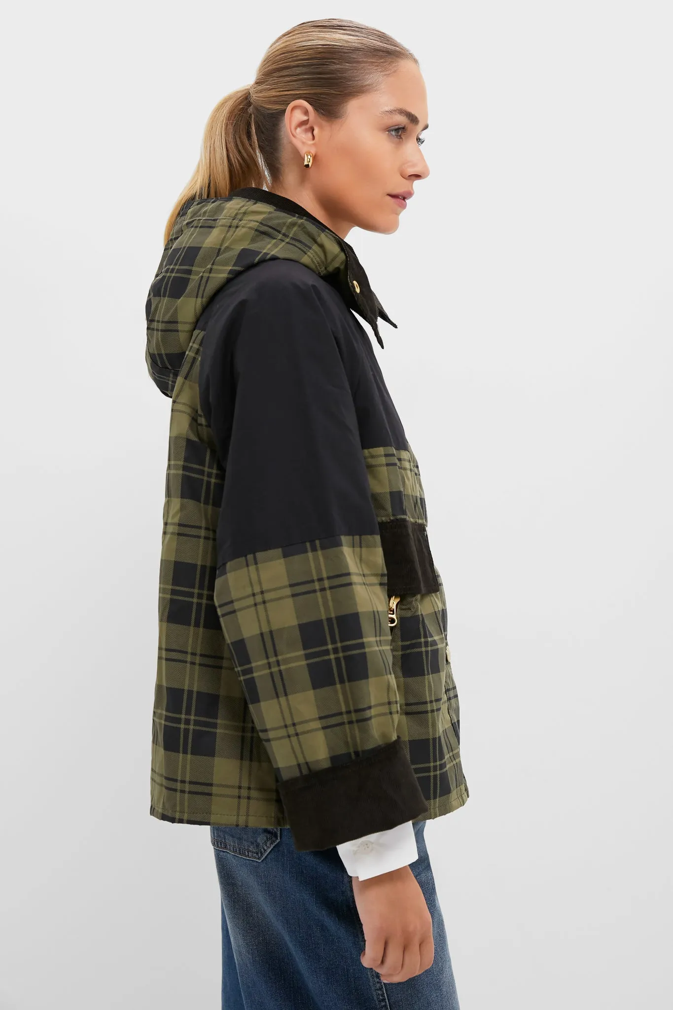Olive and Black Check Elaine Showerproof Jacket sold by Tuckernuck product image thumbnail 3