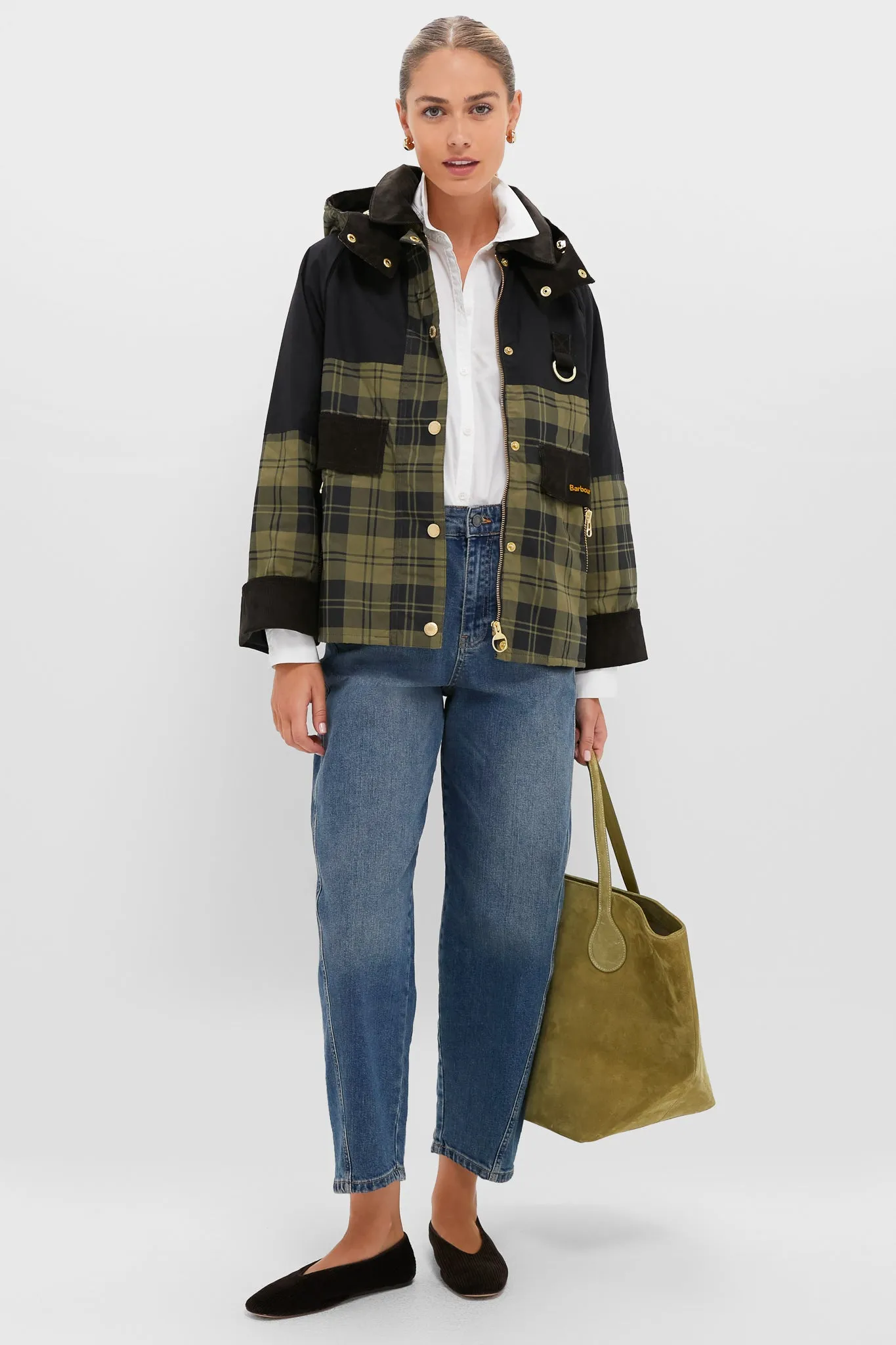 Olive and Black Check Elaine Showerproof Jacket sold by Tuckernuck product image thumbnail 2