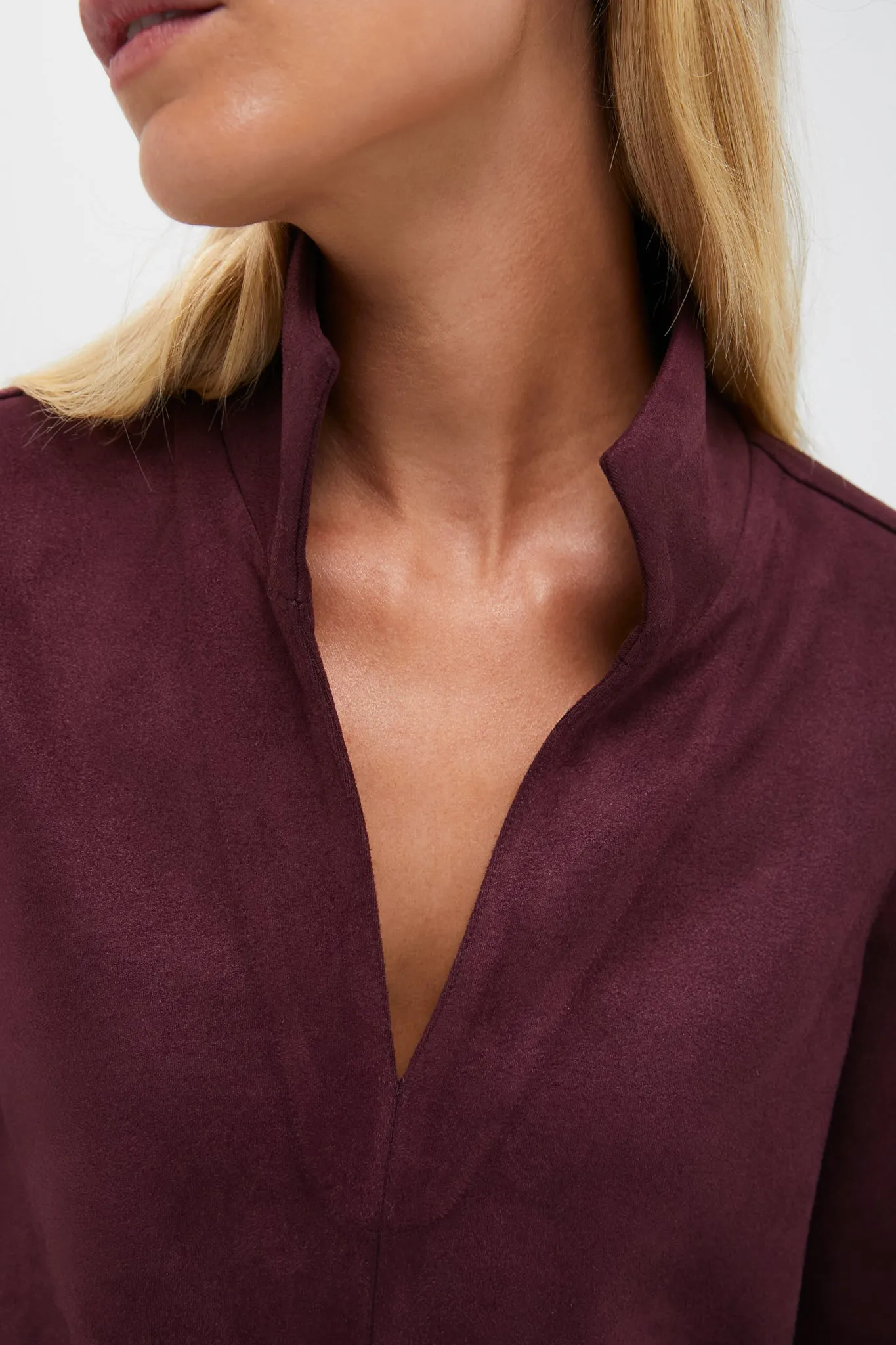 Winetasting Suede Margot Stand Collar Blouse sold by Tuckernuck product image thumbnail 5