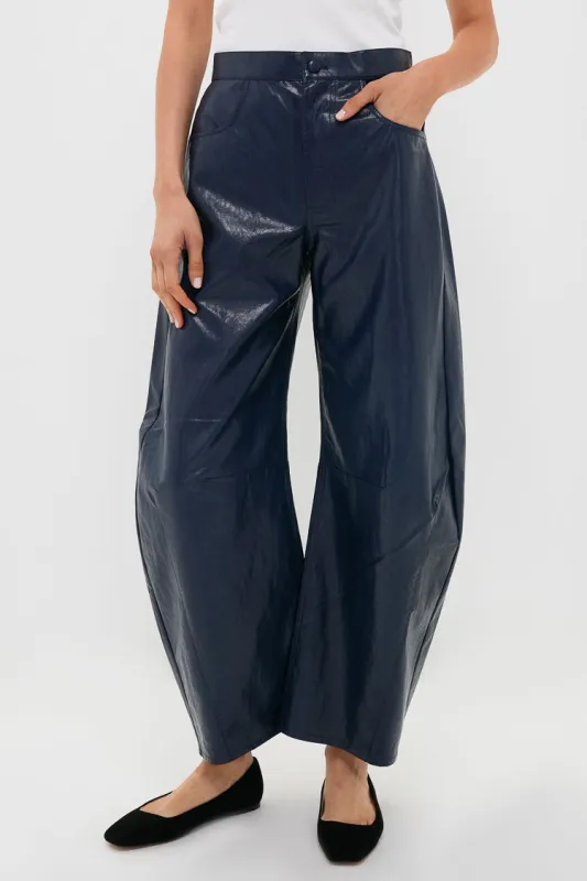 Dark Navy Faux Leather Mabel Pant sold by Tuckernuck