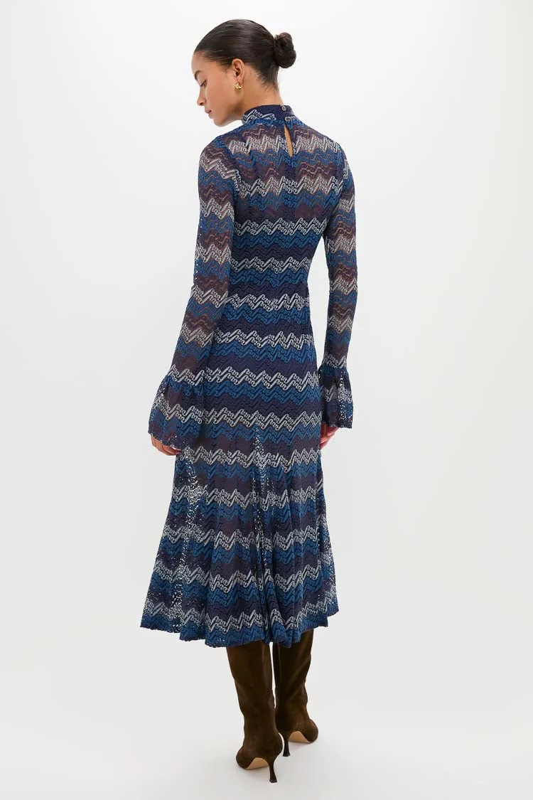 Navy Tonal Lorraine Knit Maxi Dress sold by Tuckernuck product image thumbnail 4