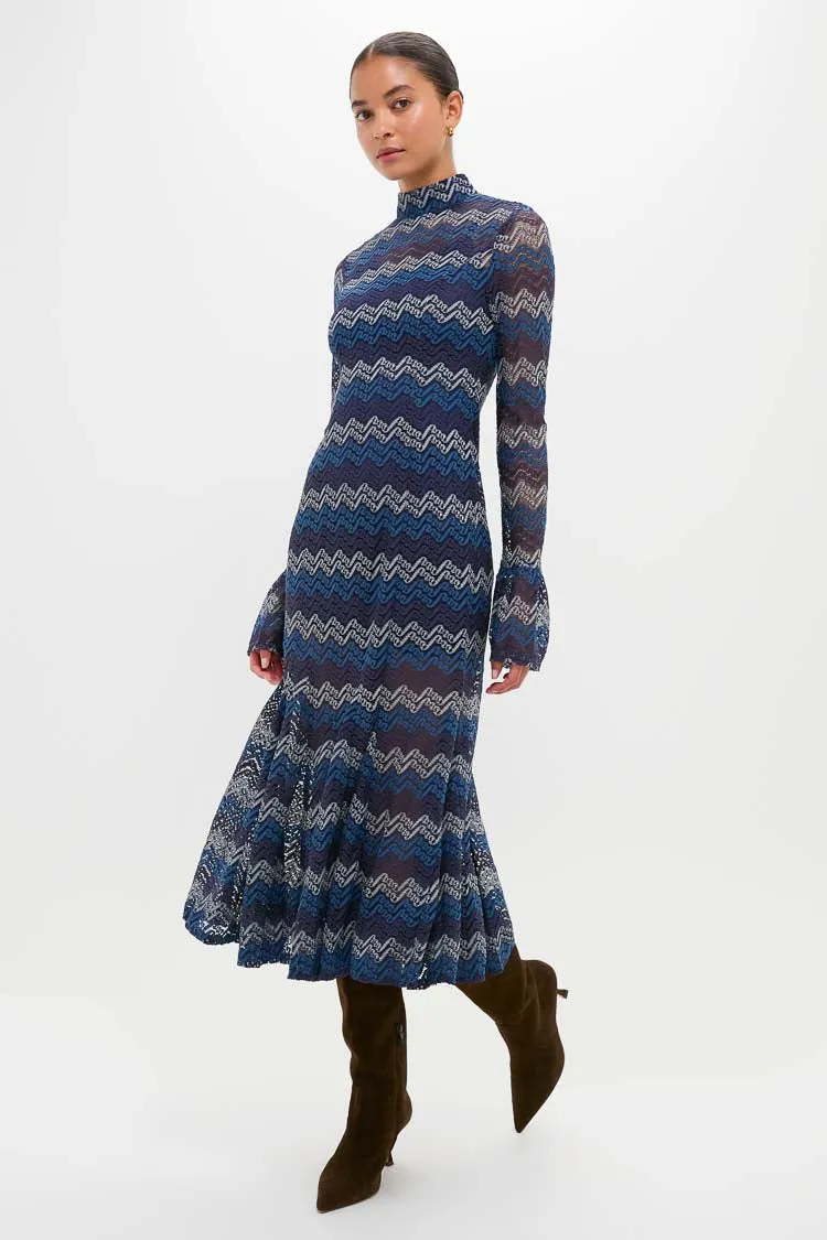 Navy Tonal Lorraine Knit Maxi Dress sold by Tuckernuck