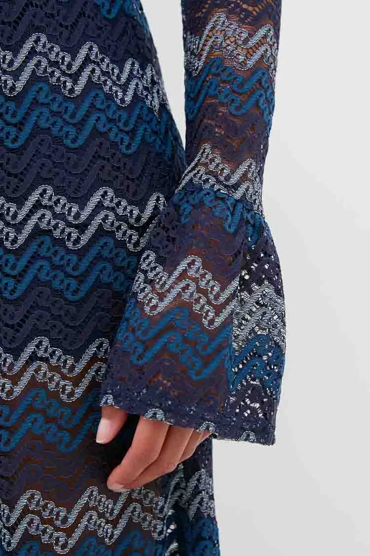Navy Tonal Lorraine Knit Maxi Dress sold by Tuckernuck product image thumbnail 5
