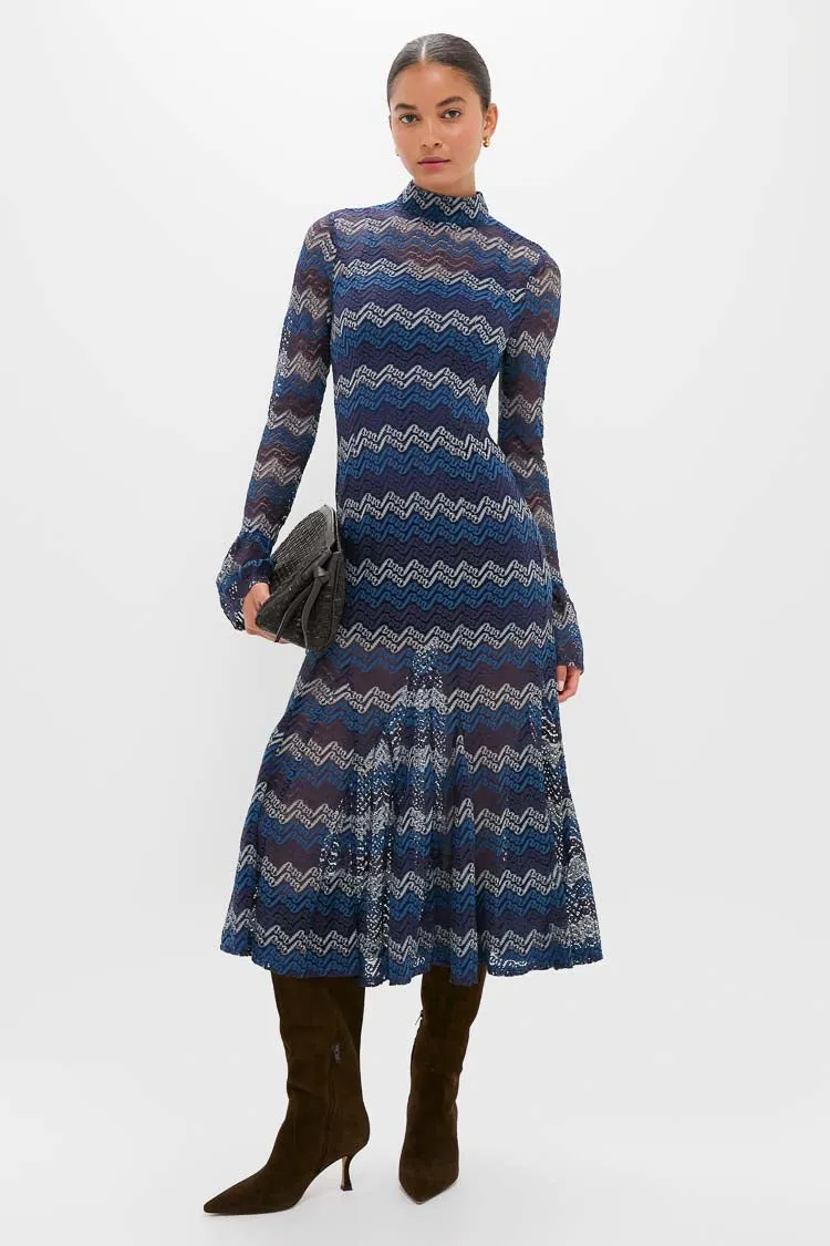 Navy Tonal Lorraine Knit Maxi Dress sold by Tuckernuck product image thumbnail 2