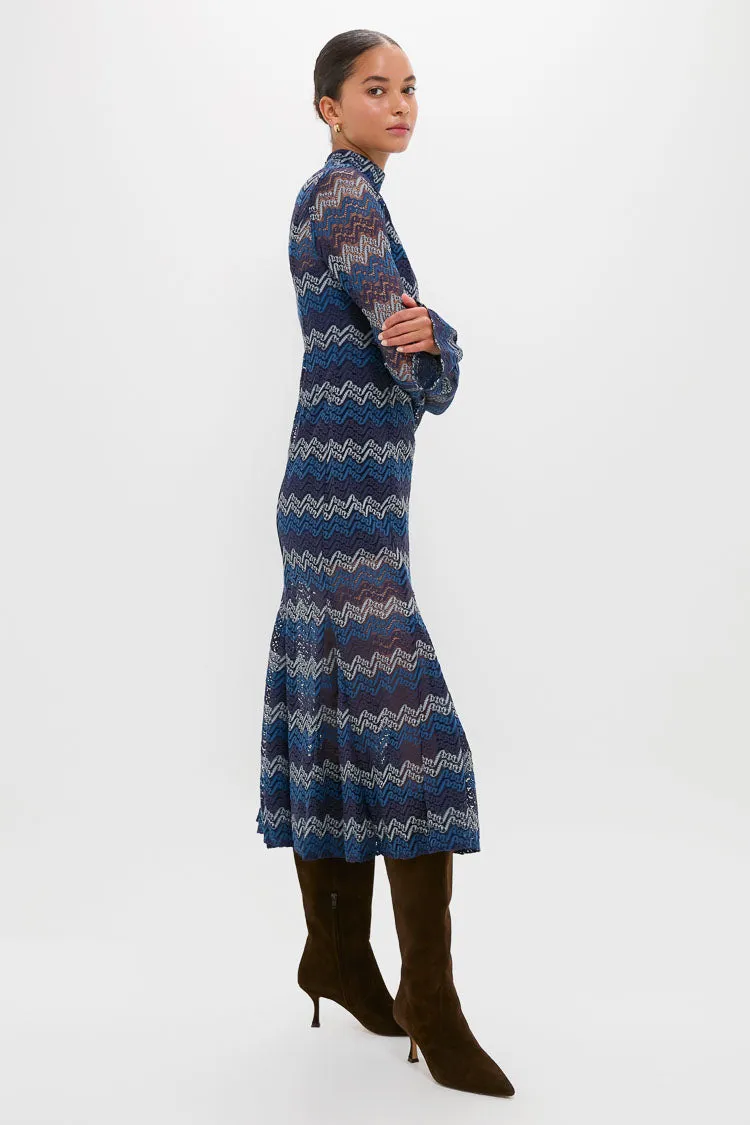 Navy Tonal Lorraine Knit Maxi Dress sold by Tuckernuck product image thumbnail 3