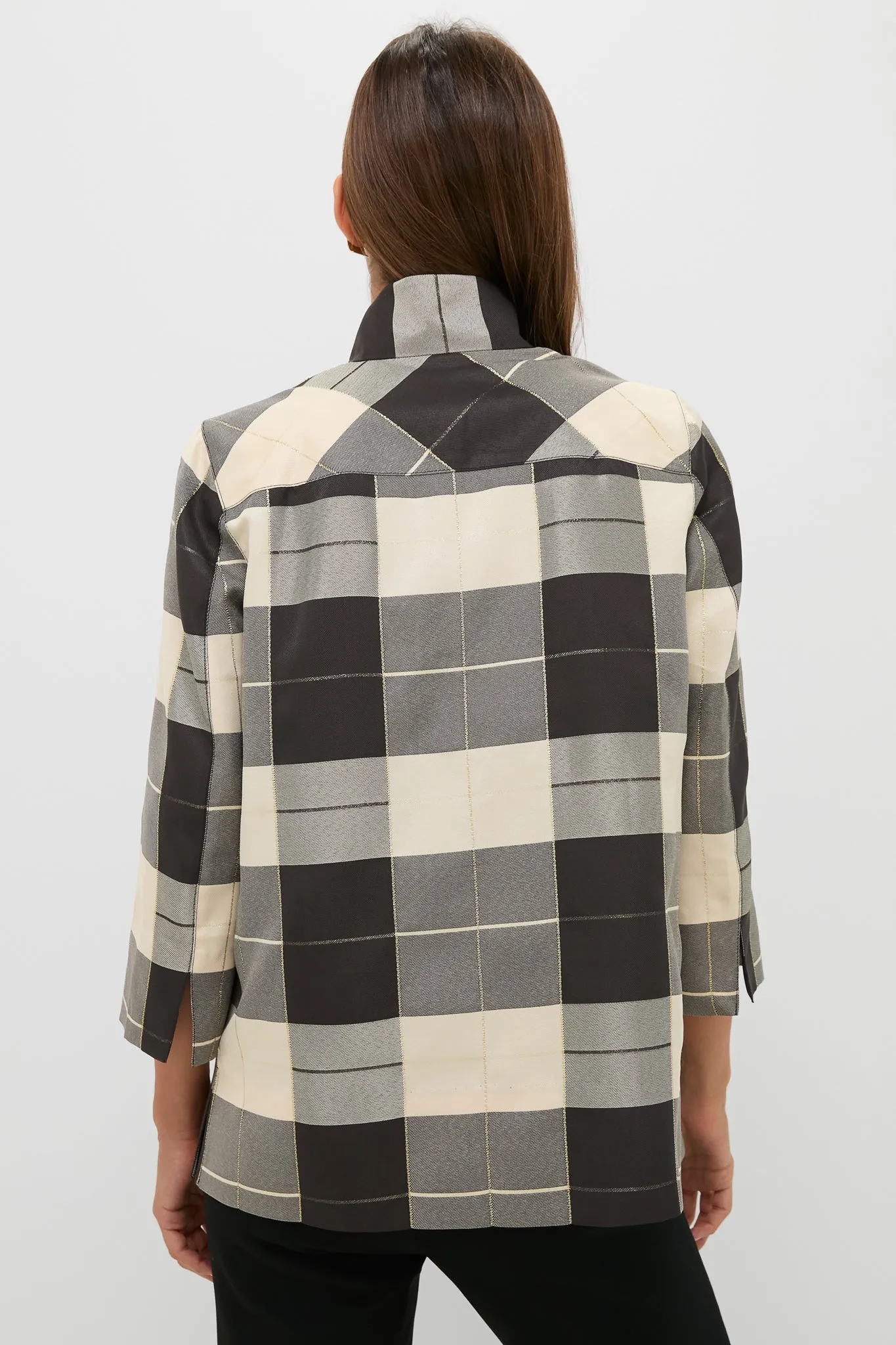 Mairead Check Plaid Margot Stand Collar Blouse sold by Tuckernuck product image thumbnail 4