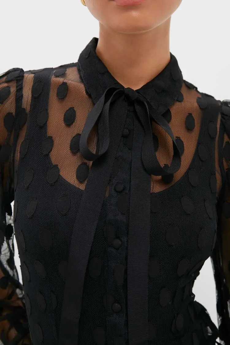Noir Soraya Lace Neck-Tie Blouse sold by Tuckernuck product image thumbnail 5