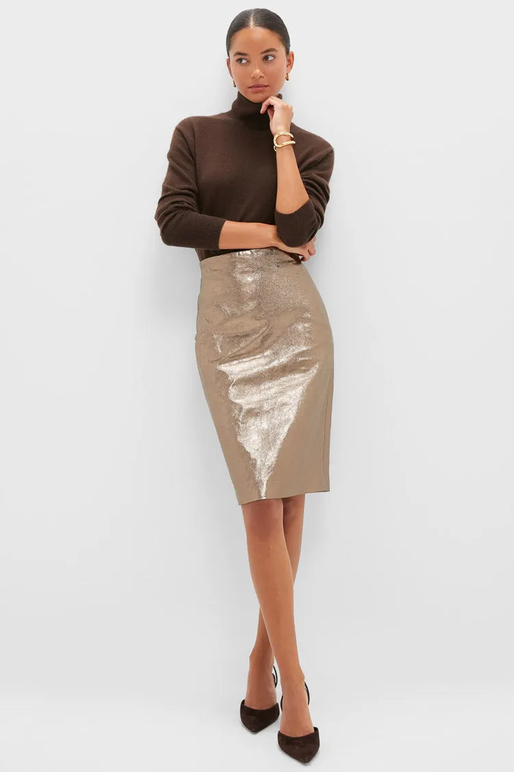 Oatmeal Susurros Leather Pencil Skirt sold by Tuckernuck product image thumbnail 5