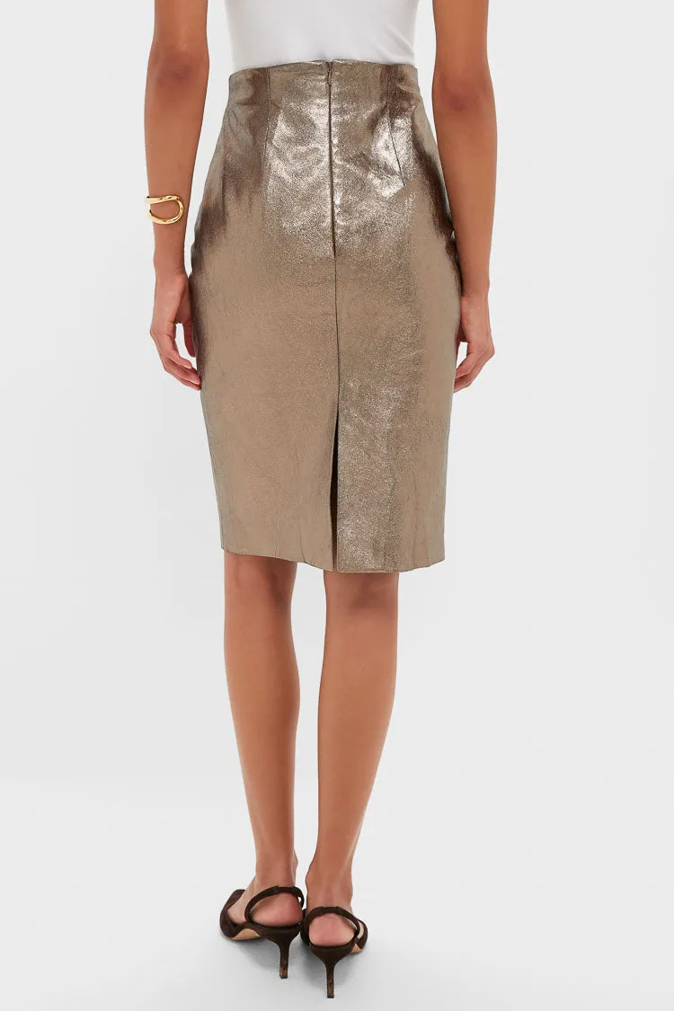 Oatmeal Susurros Leather Pencil Skirt sold by Tuckernuck product image thumbnail 3