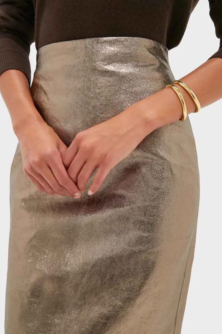 Oatmeal Susurros Leather Pencil Skirt sold by Tuckernuck product image thumbnail 4