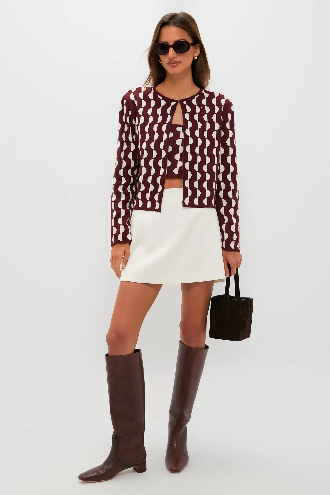 Wine and Off White Copa Knit Top sold by Tuckernuck product image thumbnail 2
