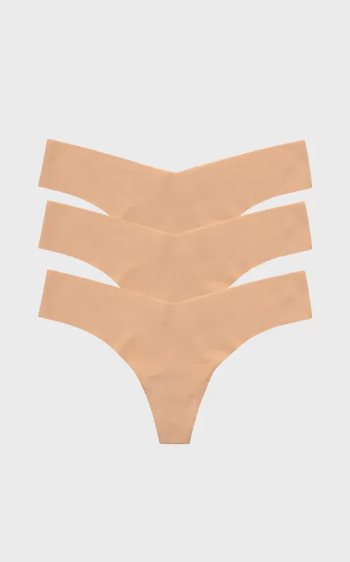 Beige Classic Thong 3 Pack sold by Tuckernuck