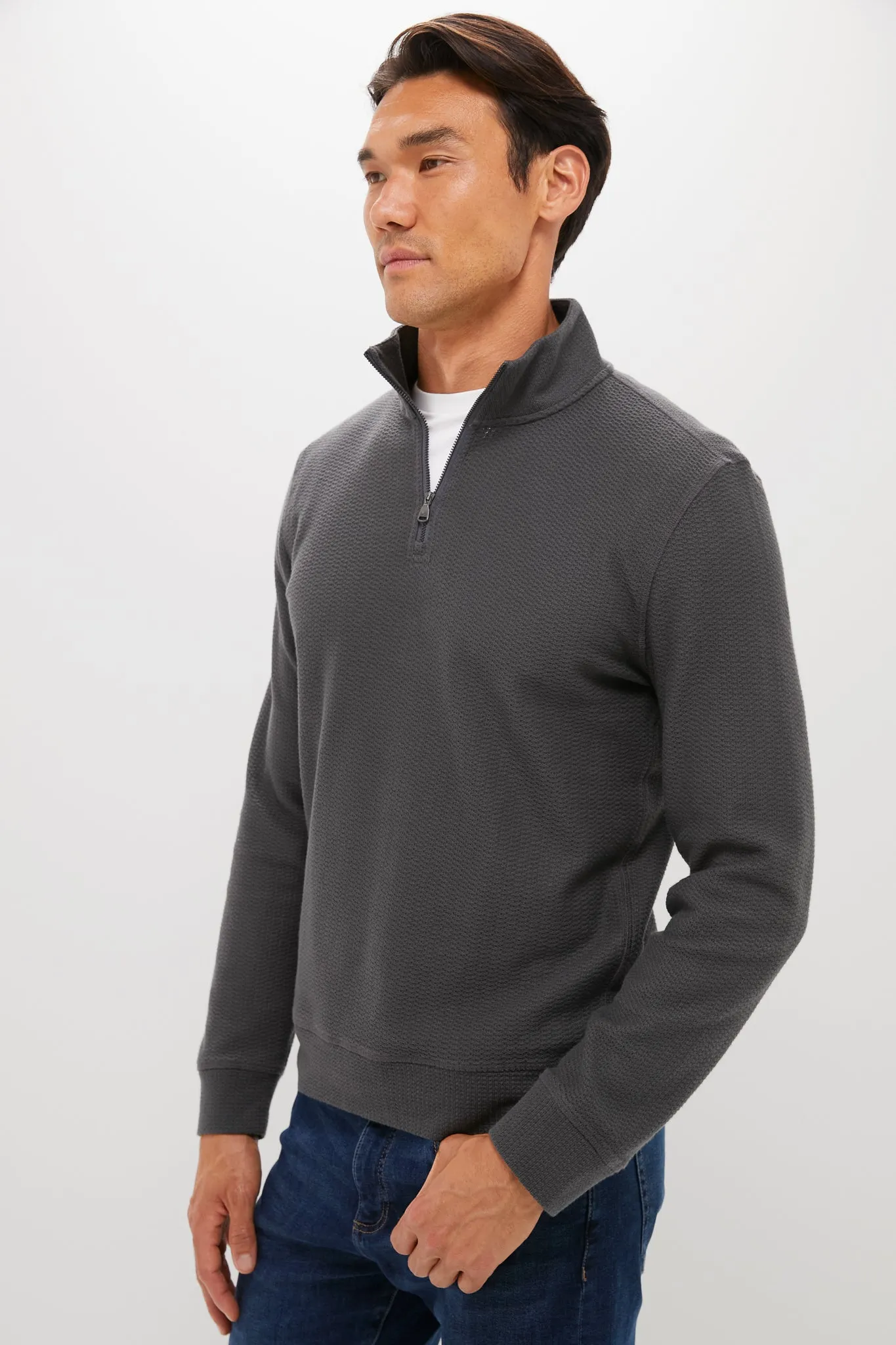 Mountain Coal Textured Knit Quarter Zip sold by Tuckernuck product image thumbnail 3