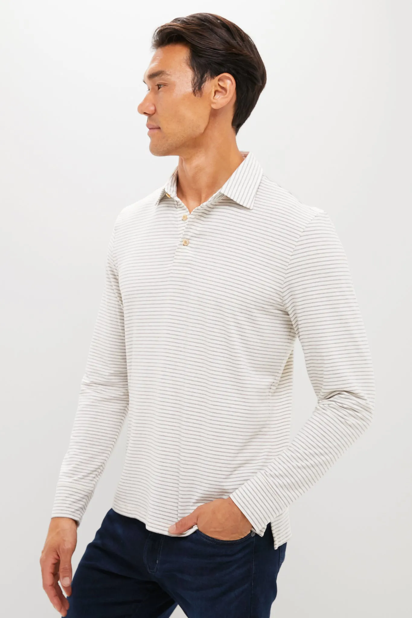 Logan Creek Stripe Long Sleeve Movement Polo sold by Tuckernuck product image thumbnail 3