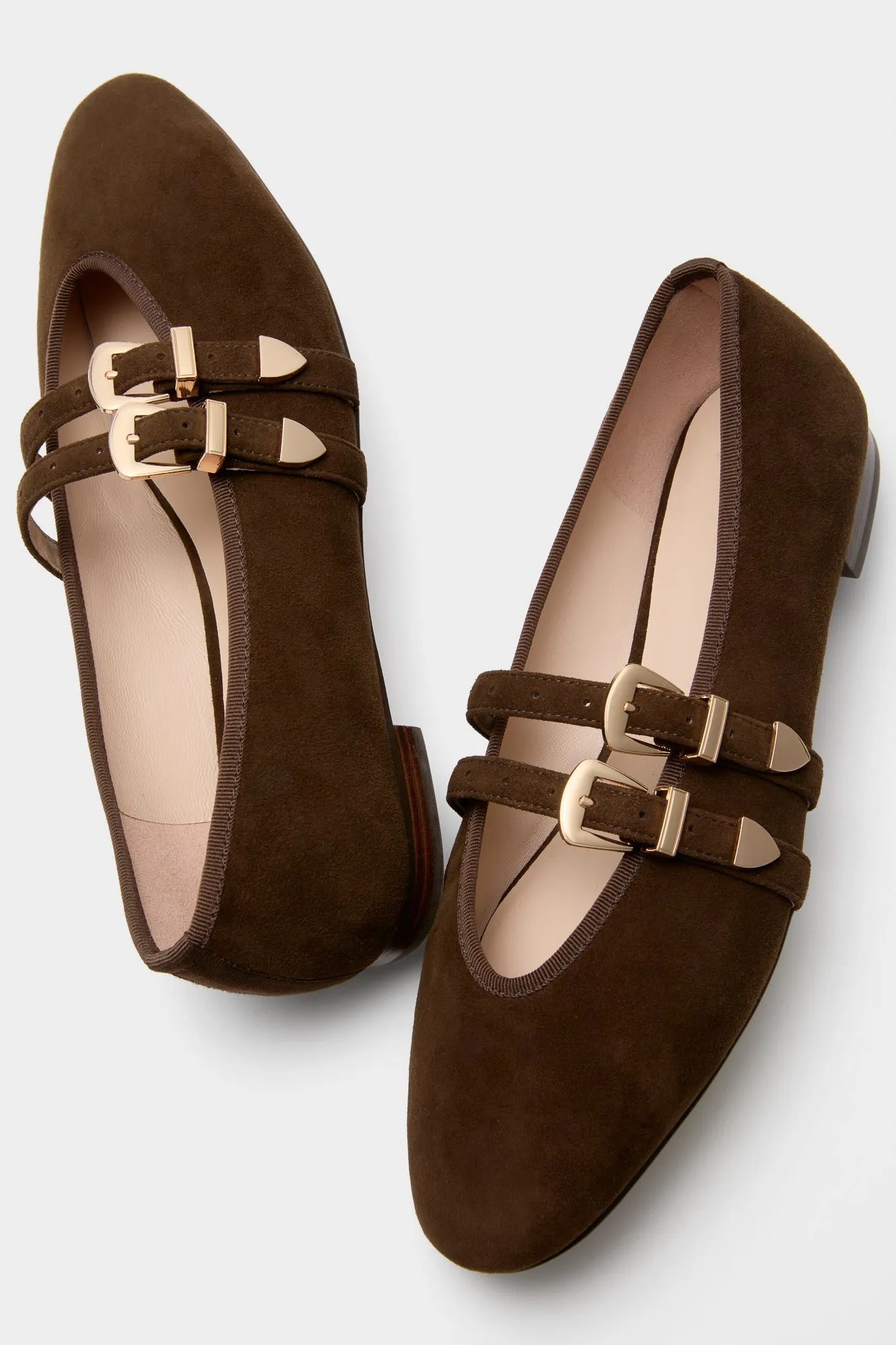 Chocolate Suede Buckle Nina Flats sold by Tuckernuck product image thumbnail 5