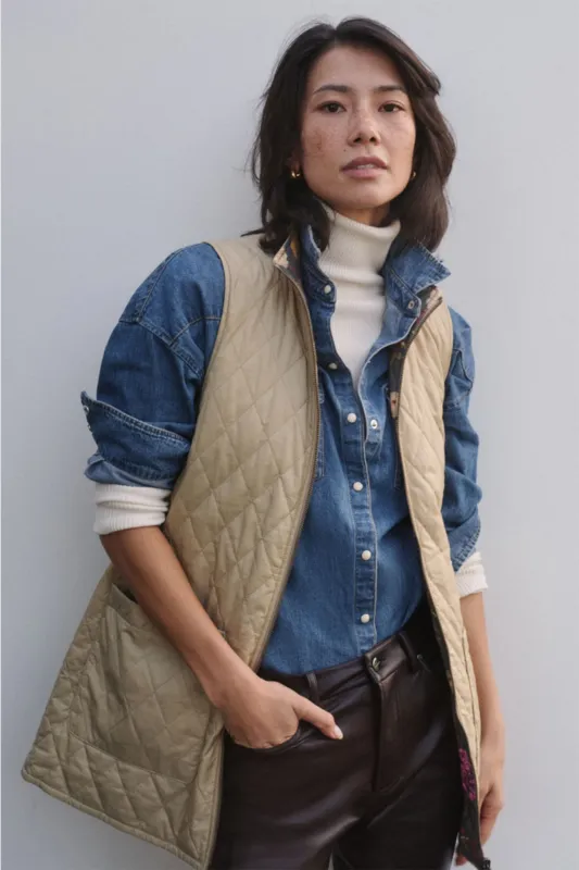 Light Fawn Barbour x Tuckernuck Reversible Paisley Vest sold by Tuckernuck