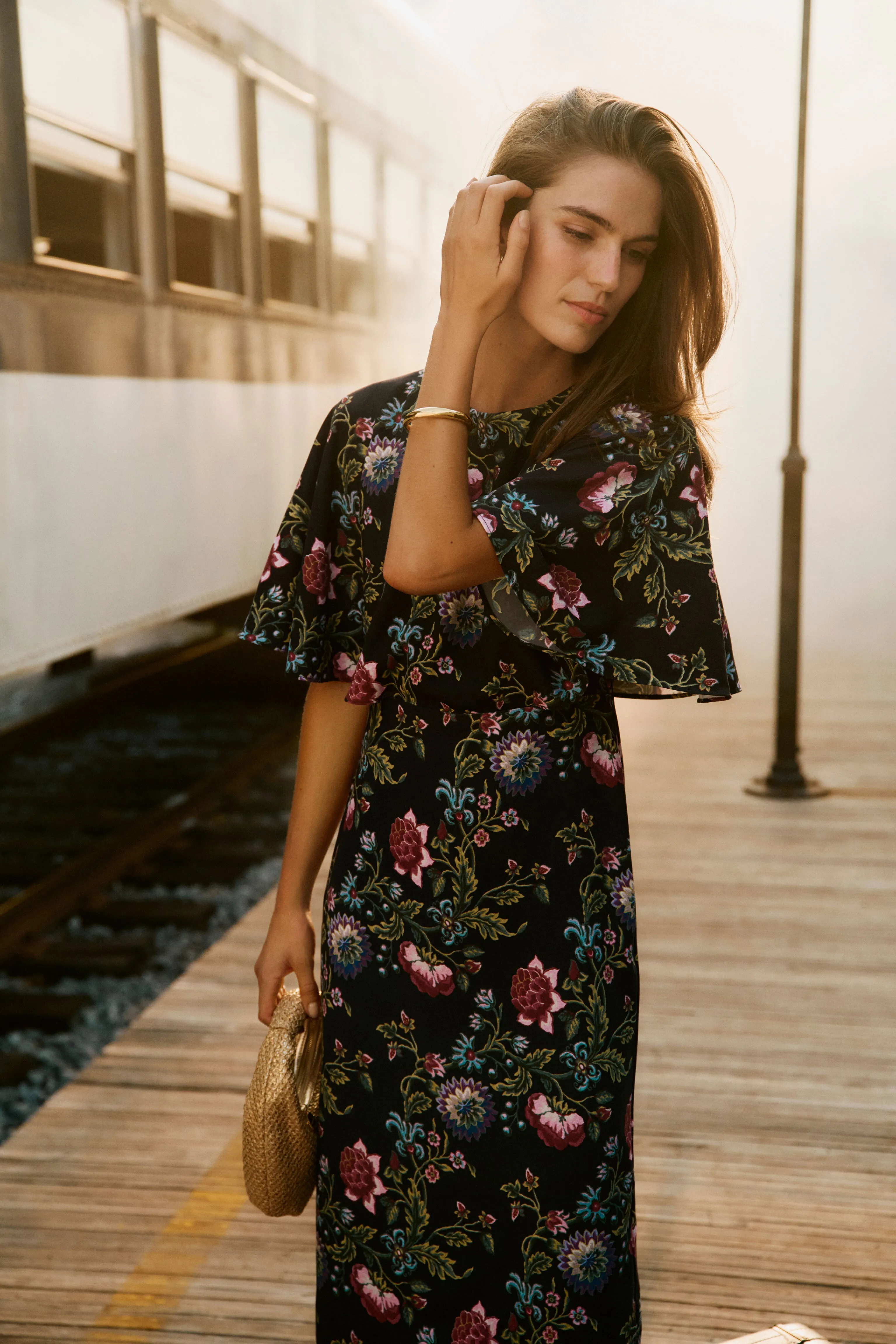 Midnight Moonflower Cape Leah Dress sold by Tuckernuck product image thumbnail 2