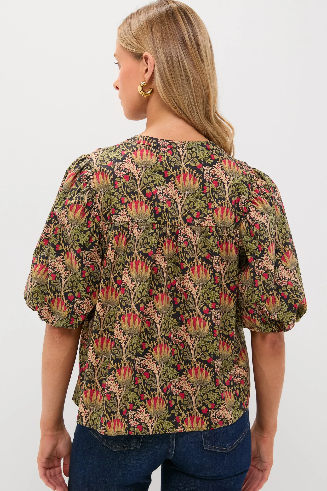 Black Multi Floral Frida Blouse sold by Tuckernuck product image thumbnail 4