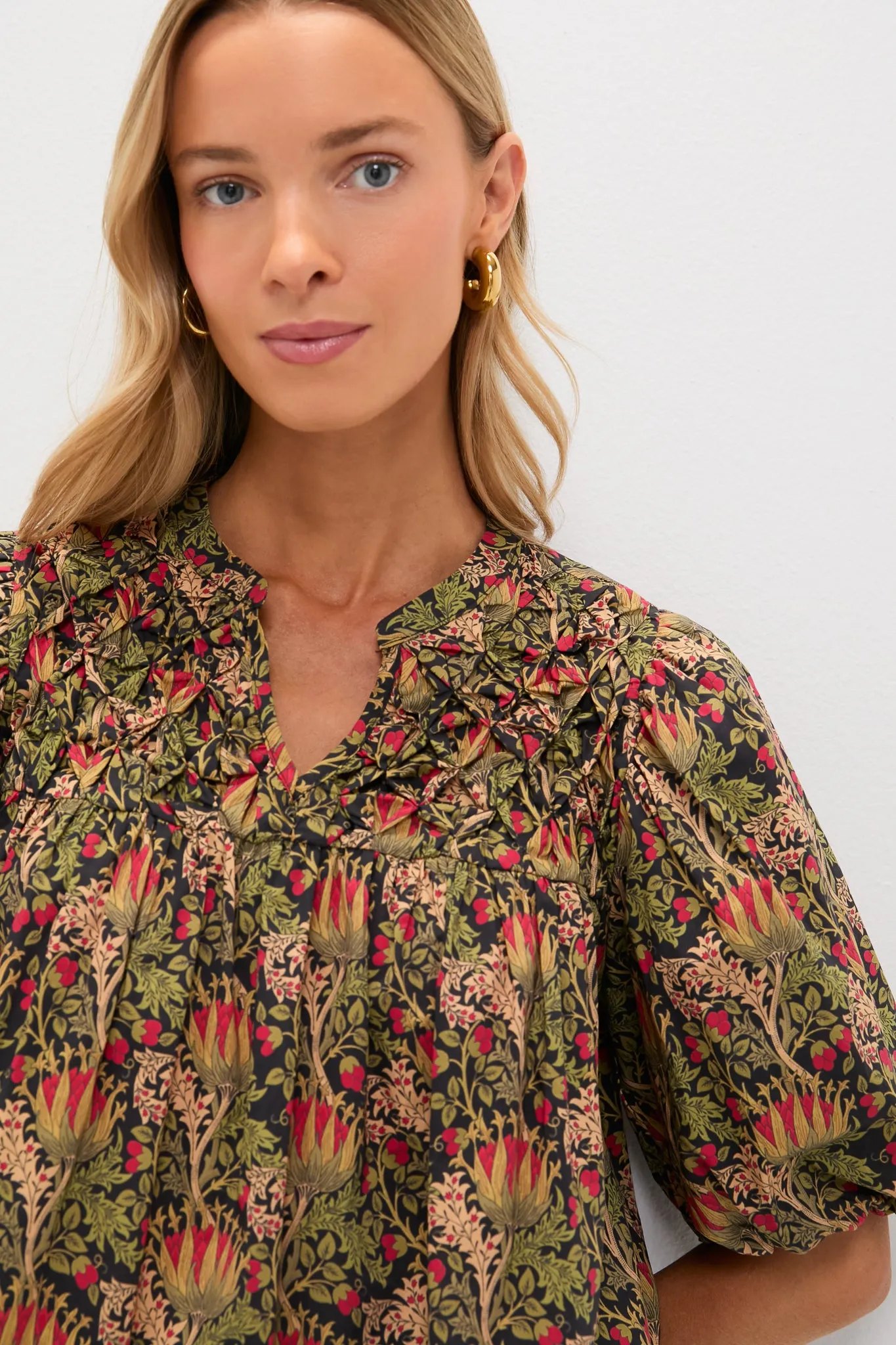 Black Multi Floral Frida Blouse sold by Tuckernuck product image thumbnail 5