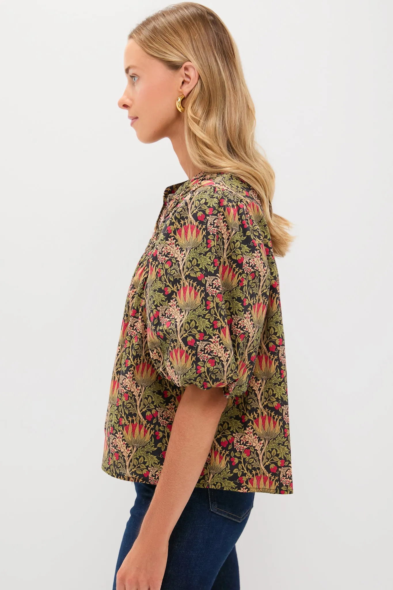 Black Multi Floral Frida Blouse sold by Tuckernuck product image thumbnail 3