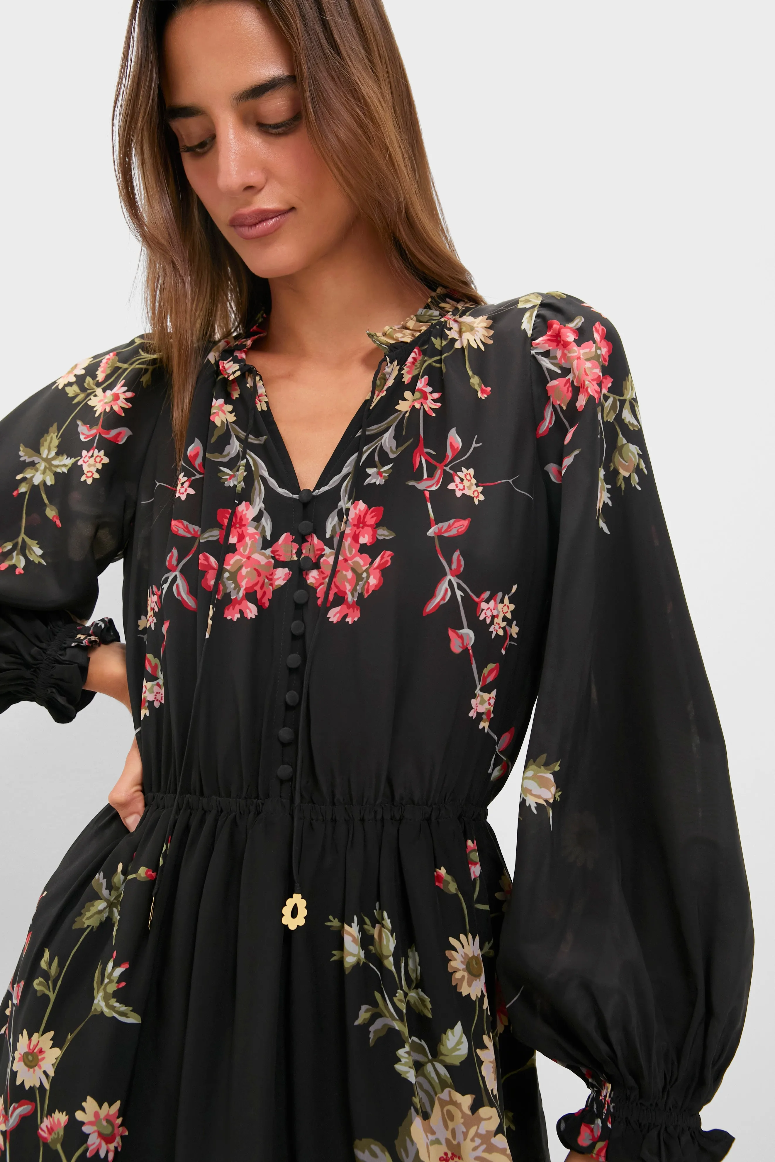 Multi Jolie Print Long Sleeve Mini Dress sold by Tuckernuck product image thumbnail 5