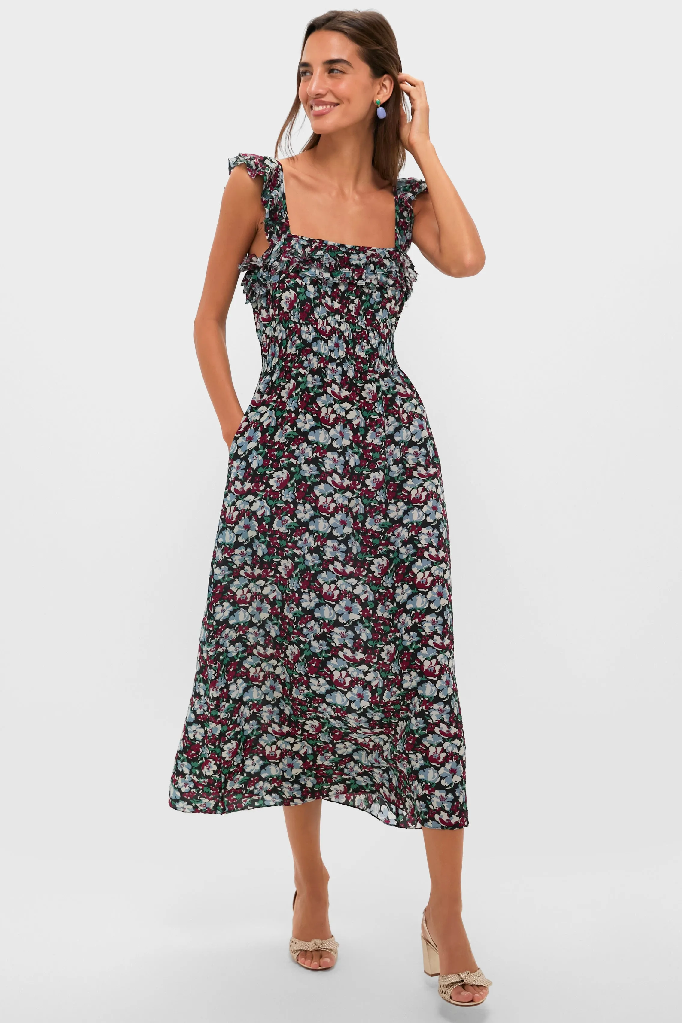 Peonia Print Amalie Midi Dress sold by Tuckernuck