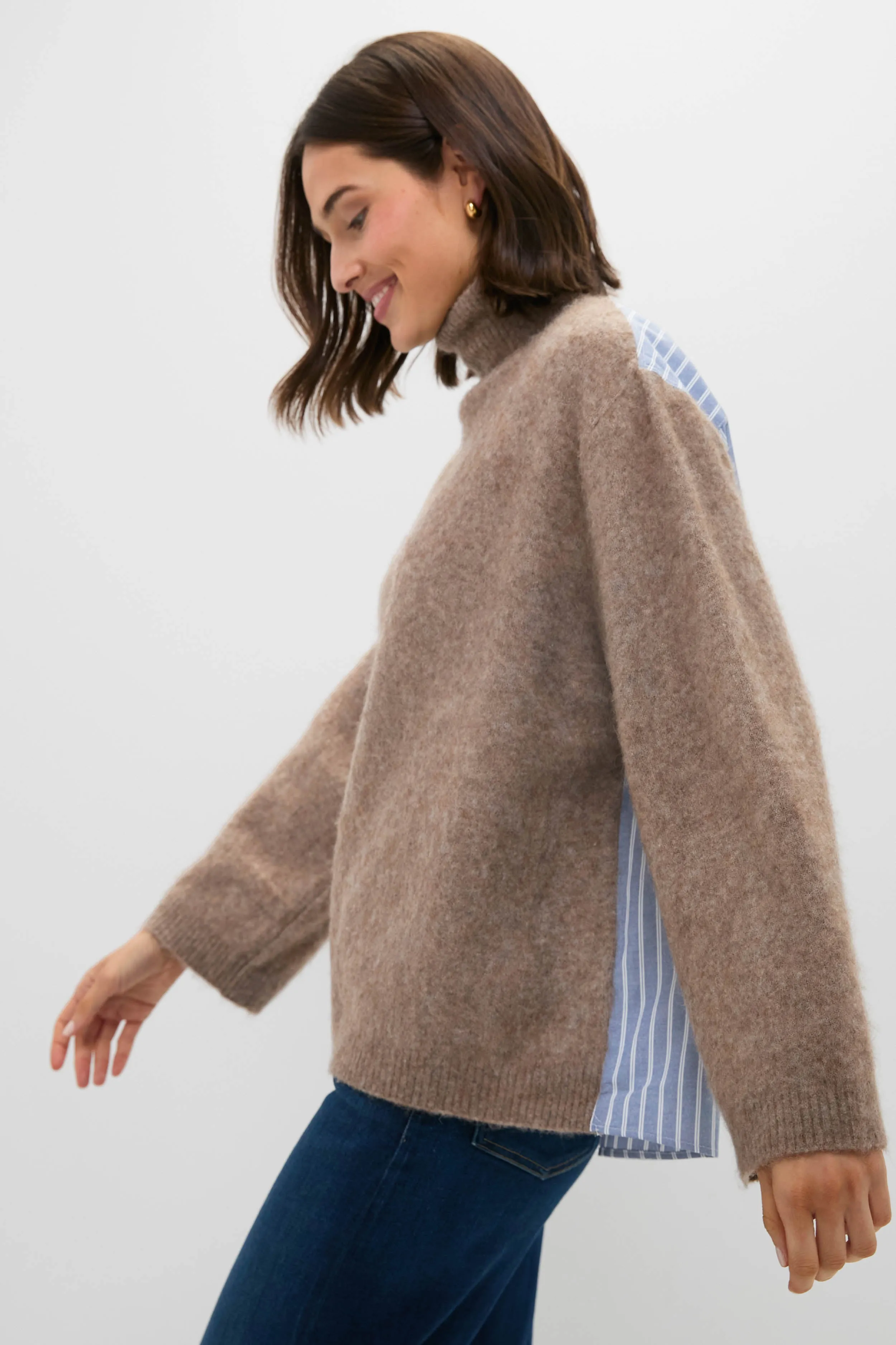 Camel Mallory Combo Knit Turtleneck Sweater sold by Tuckernuck product image thumbnail 4