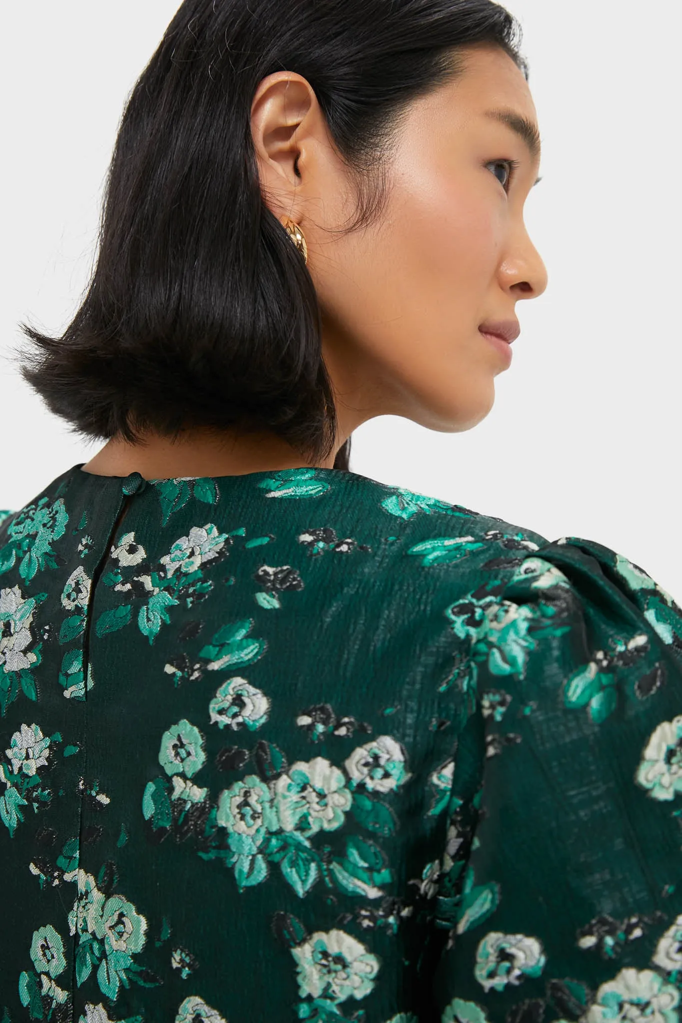Emerald Magnolia Floral Jacquard Lyla Blouse sold by Tuckernuck product image thumbnail 5
