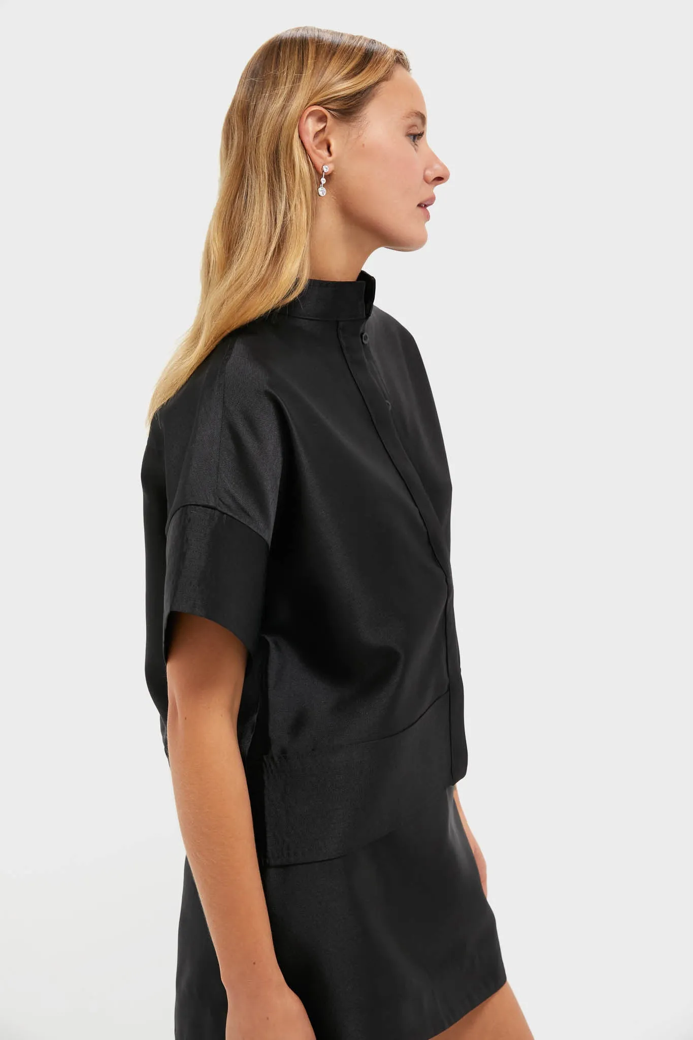 Black Dupioni Trapunto Stitch Sofia Shirt sold by Tuckernuck product image thumbnail 3