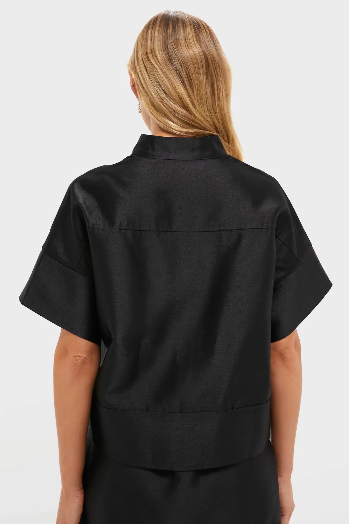 Black Dupioni Trapunto Stitch Sofia Shirt sold by Tuckernuck product image thumbnail 4