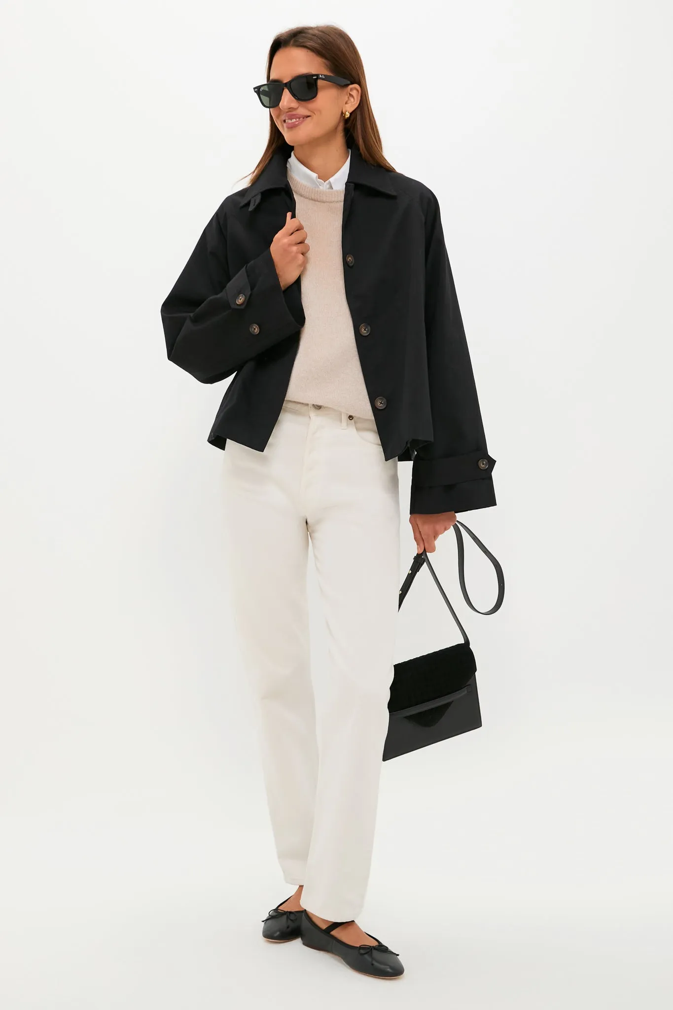 Black Drew Short Trench Coat sold by Tuckernuck product image thumbnail 2