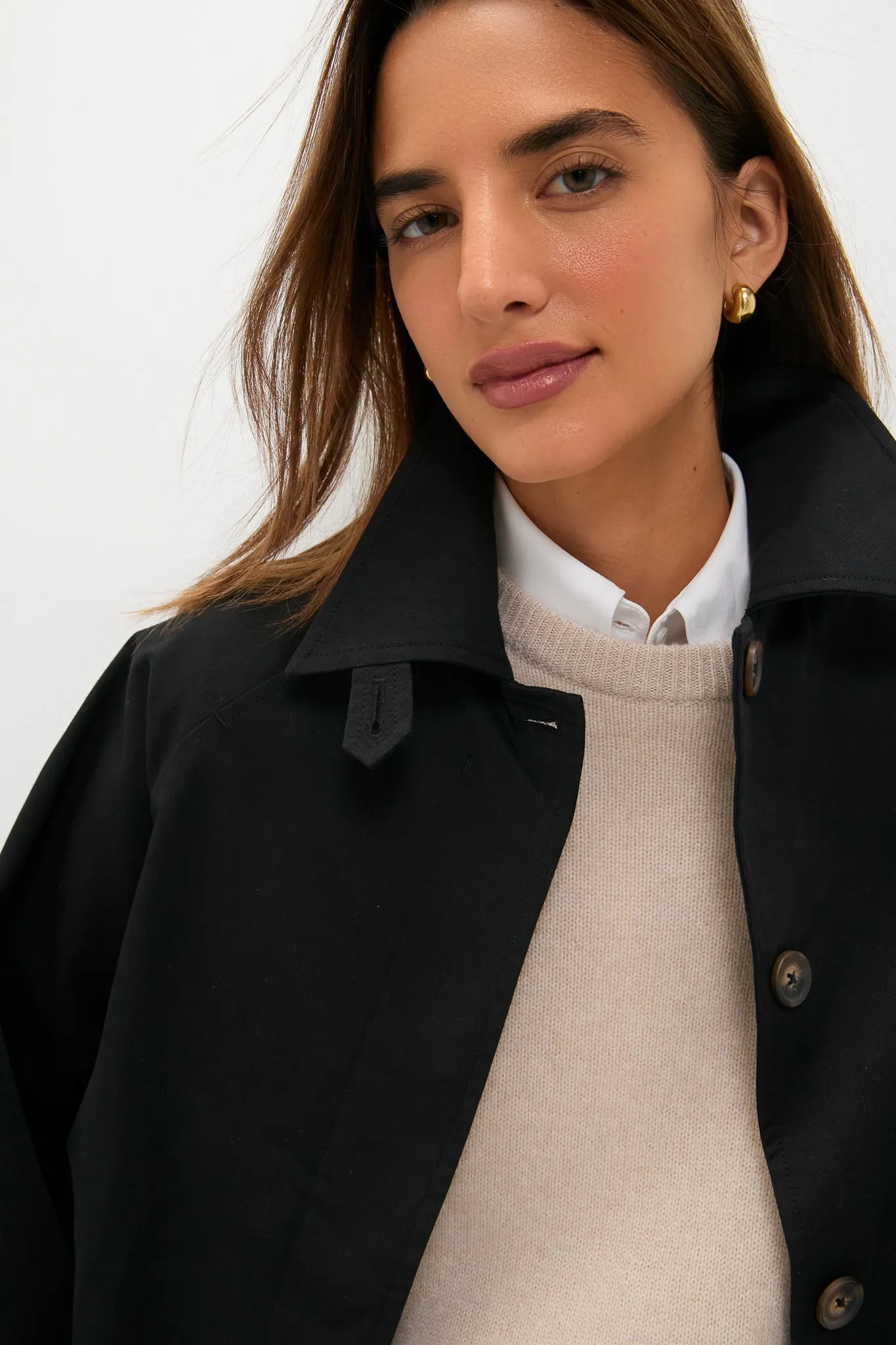 Black Drew Short Trench Coat sold by Tuckernuck product image thumbnail 5