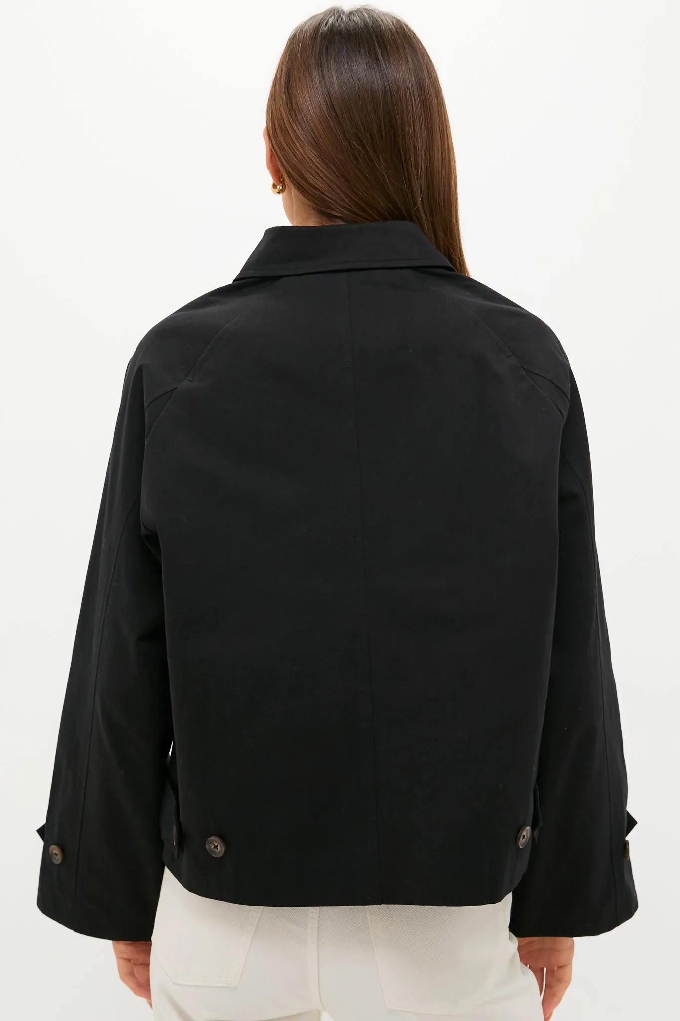 Black Drew Short Trench Coat sold by Tuckernuck product image thumbnail 4