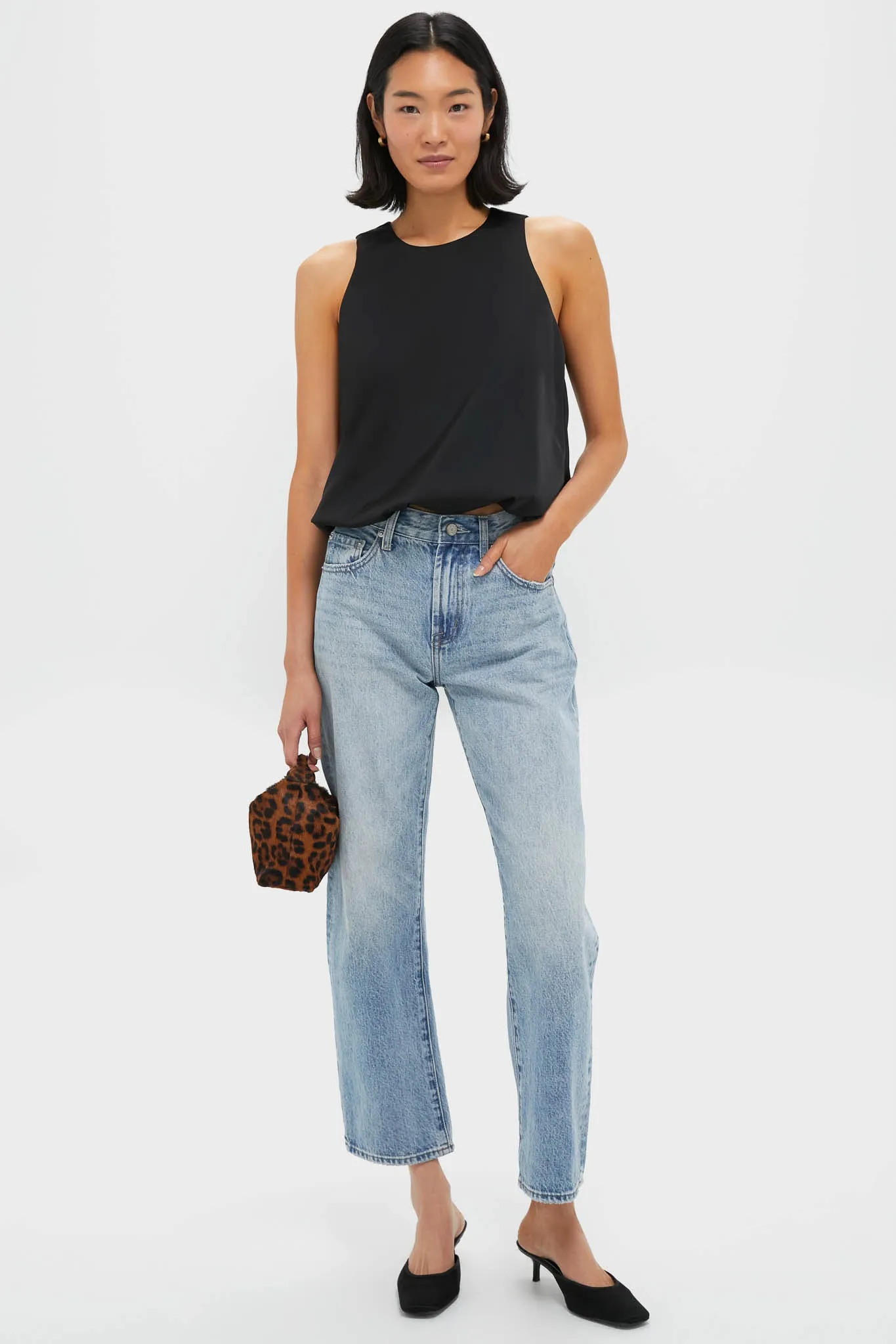 Black Satin Ramona Bubble Hem Top sold by Tuckernuck product image thumbnail 2